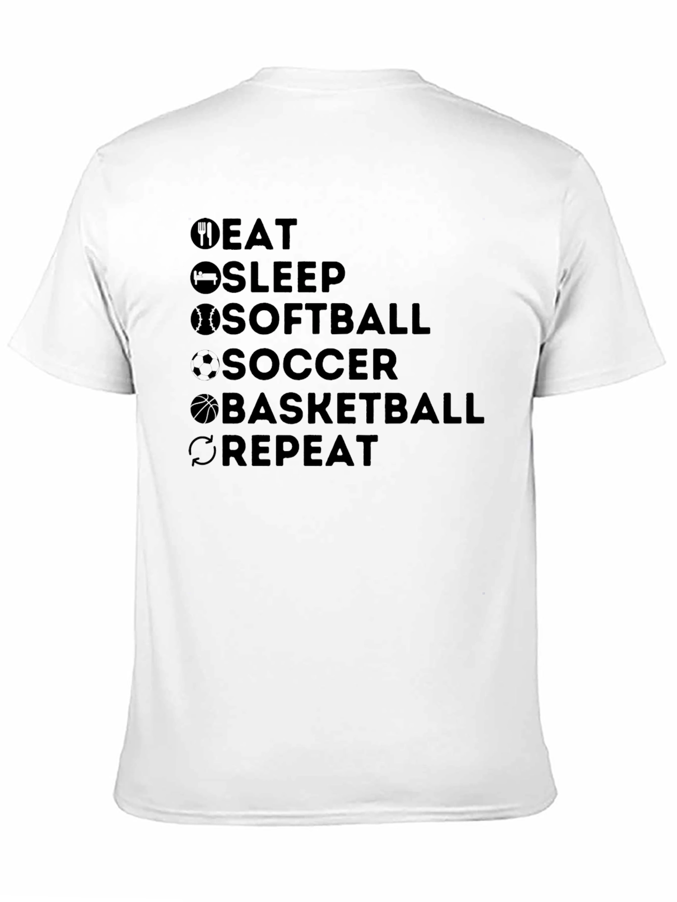 Eat Sleep Sports Repeat Graphic T-Shirt