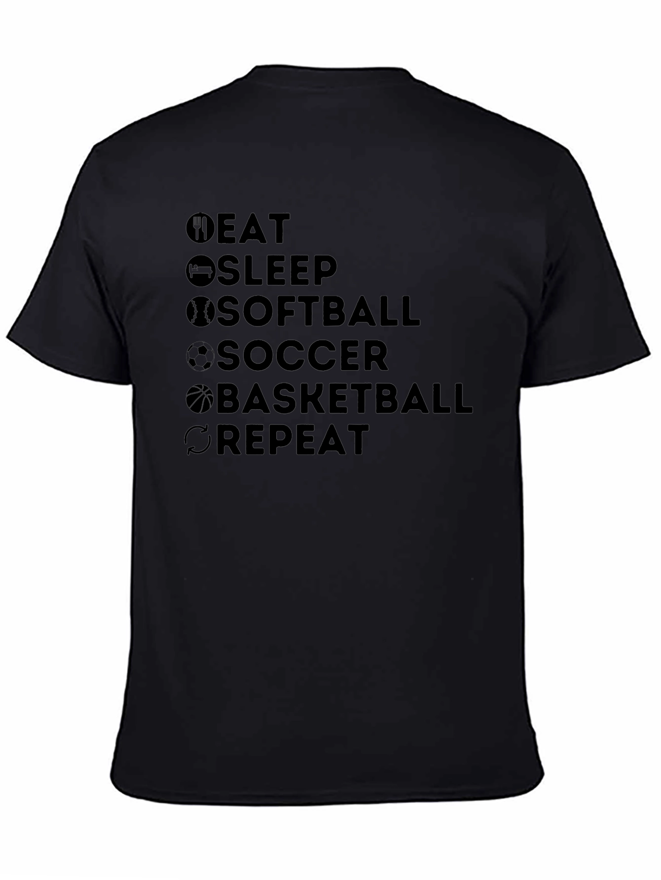 Eat Sleep Sports Repeat Graphic T-Shirt