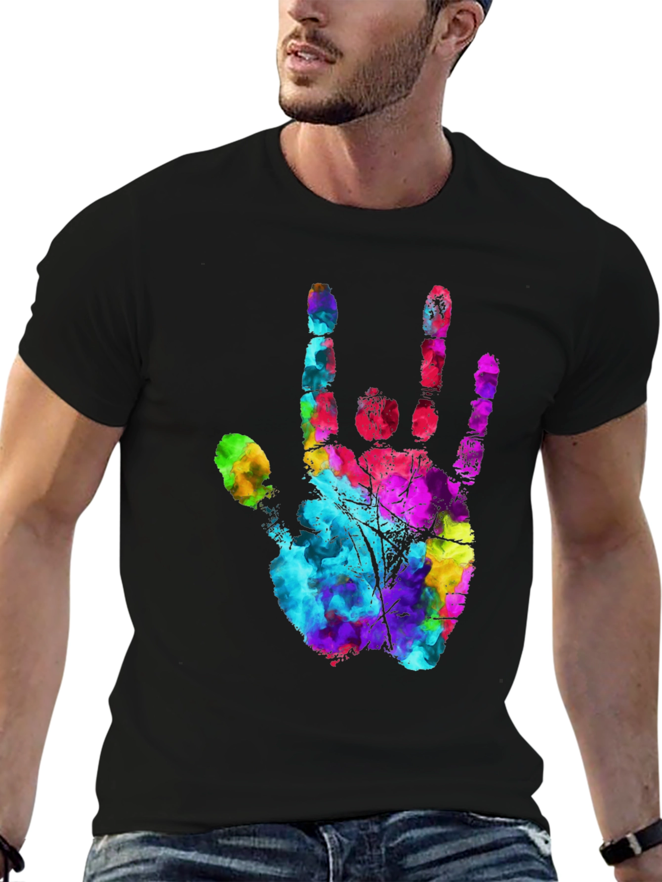 I Love You Hand Sign Black T-Shirt