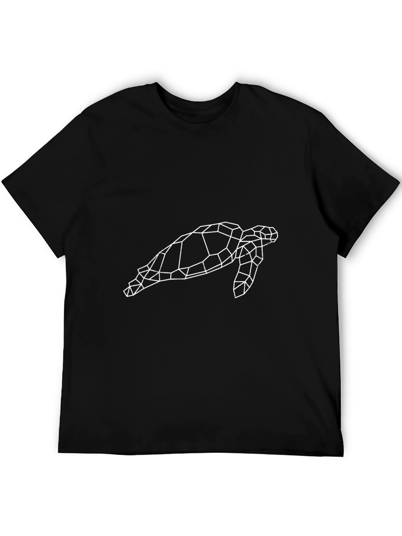 Geometric Turtle Graphic Tee - Modern Black T-Shirt