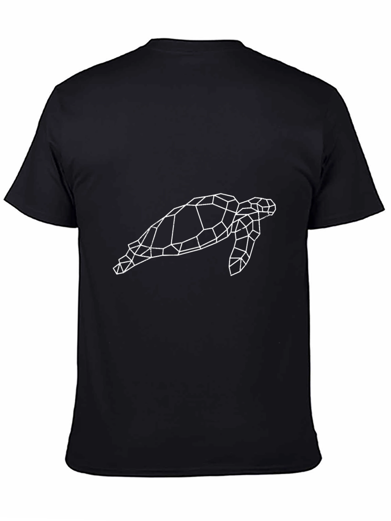Geometric Turtle Graphic Tee - Modern Black T-Shirt
