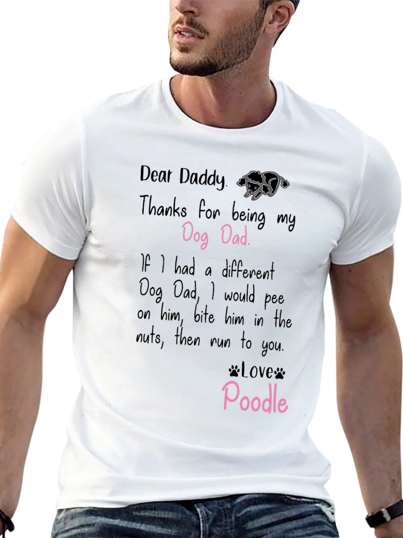 Dear Daddy Poodle Dog Dad T-Shirt