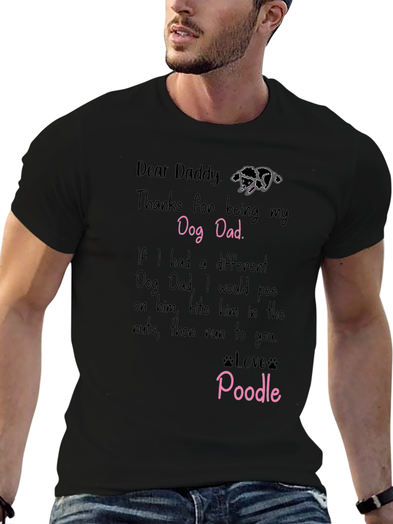 Dear Daddy Poodle Dog Dad T-Shirt