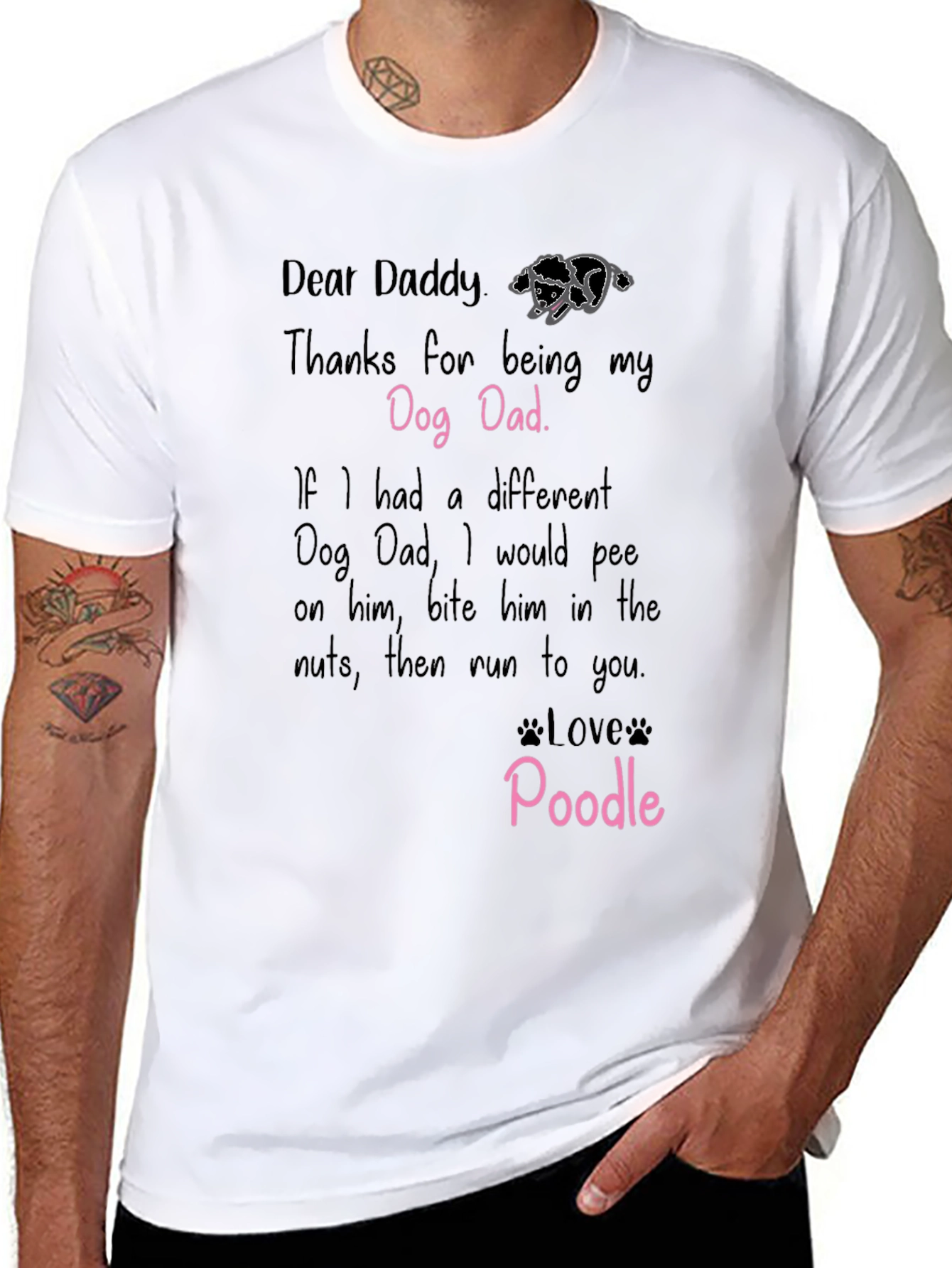 Dear Daddy Poodle Dog Dad T-Shirt