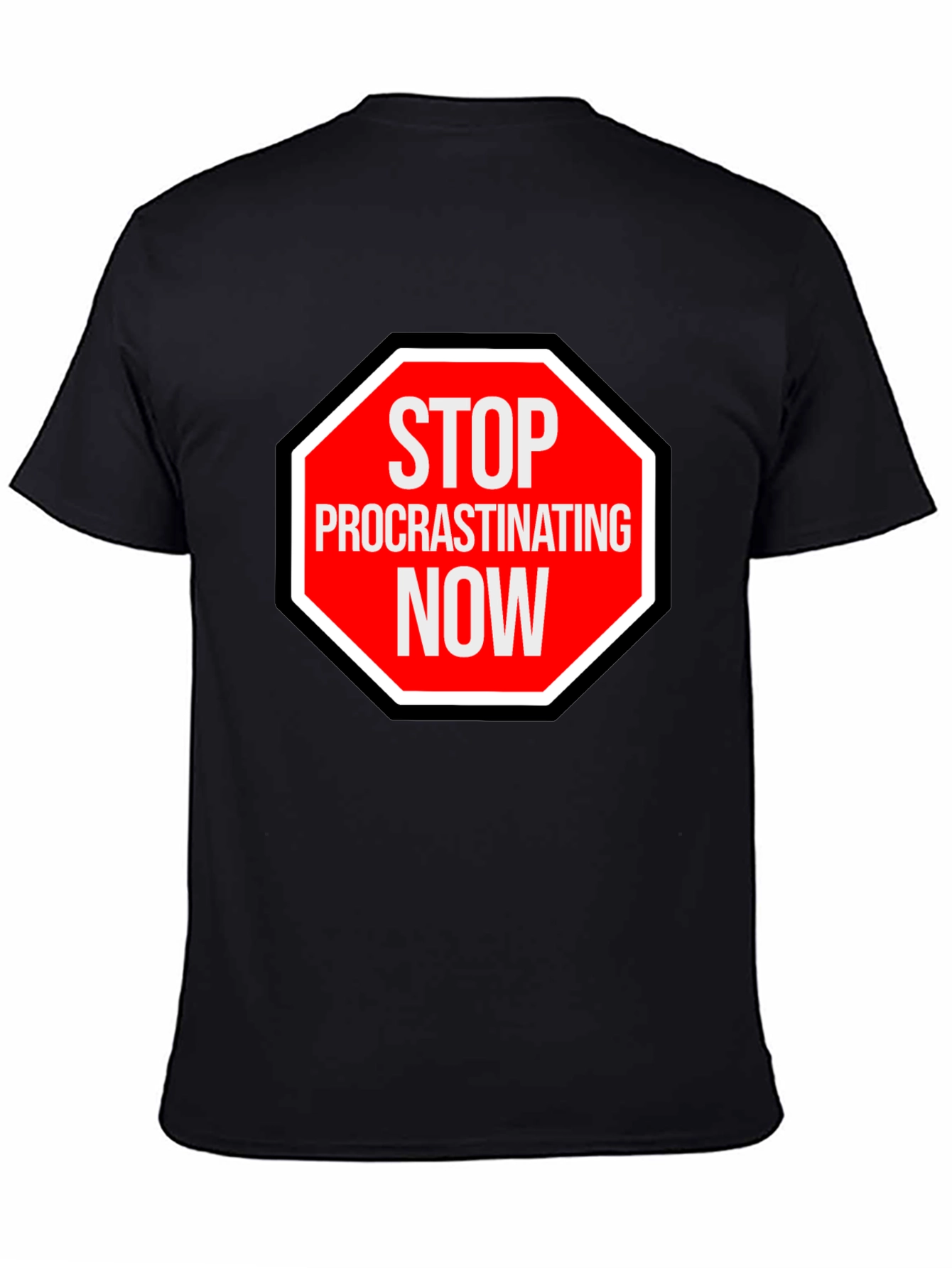 Stop Procrastinating Now Graphic Tee - Black