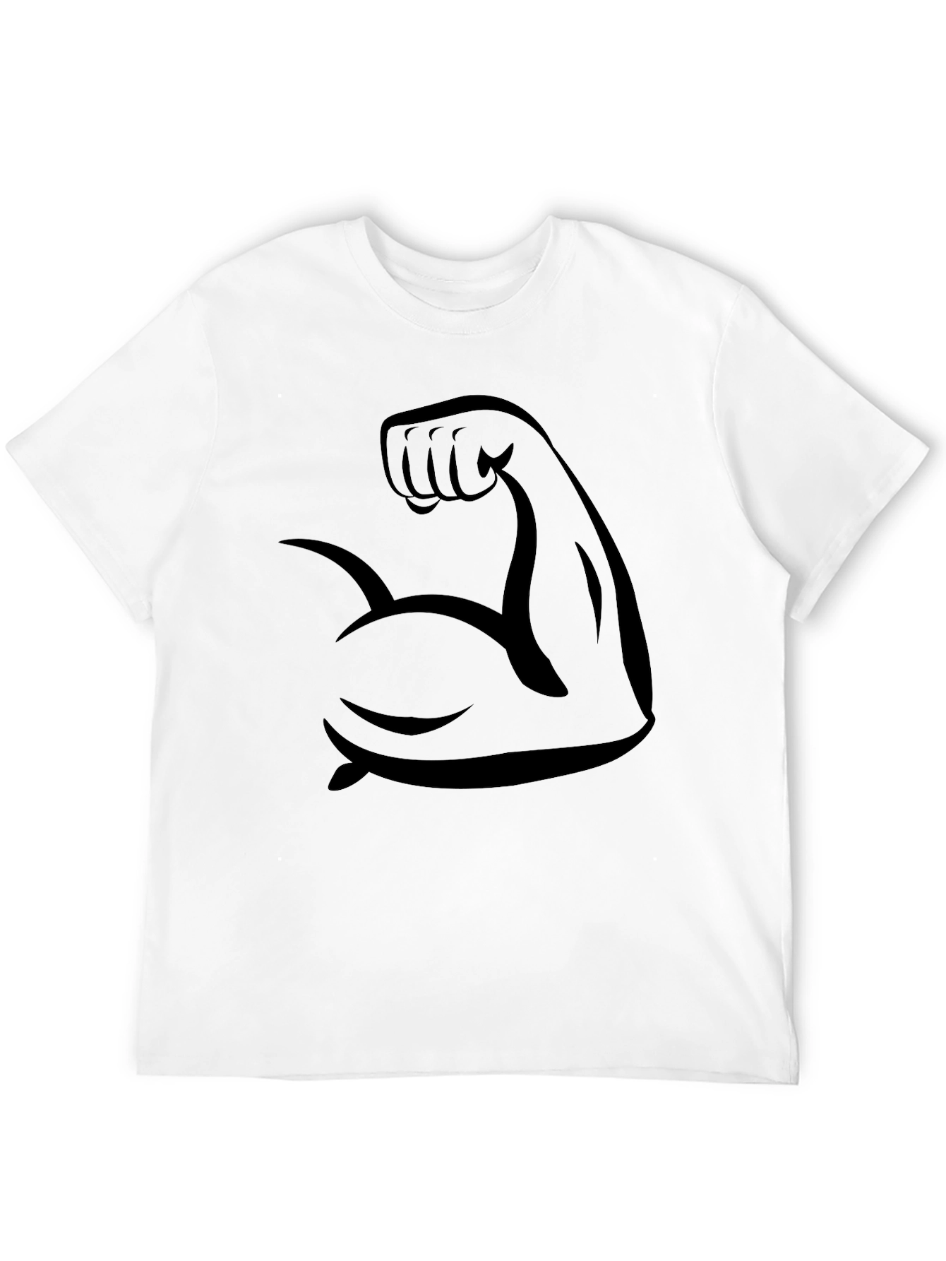 Muscle Arm Graphic Black T-Shirt