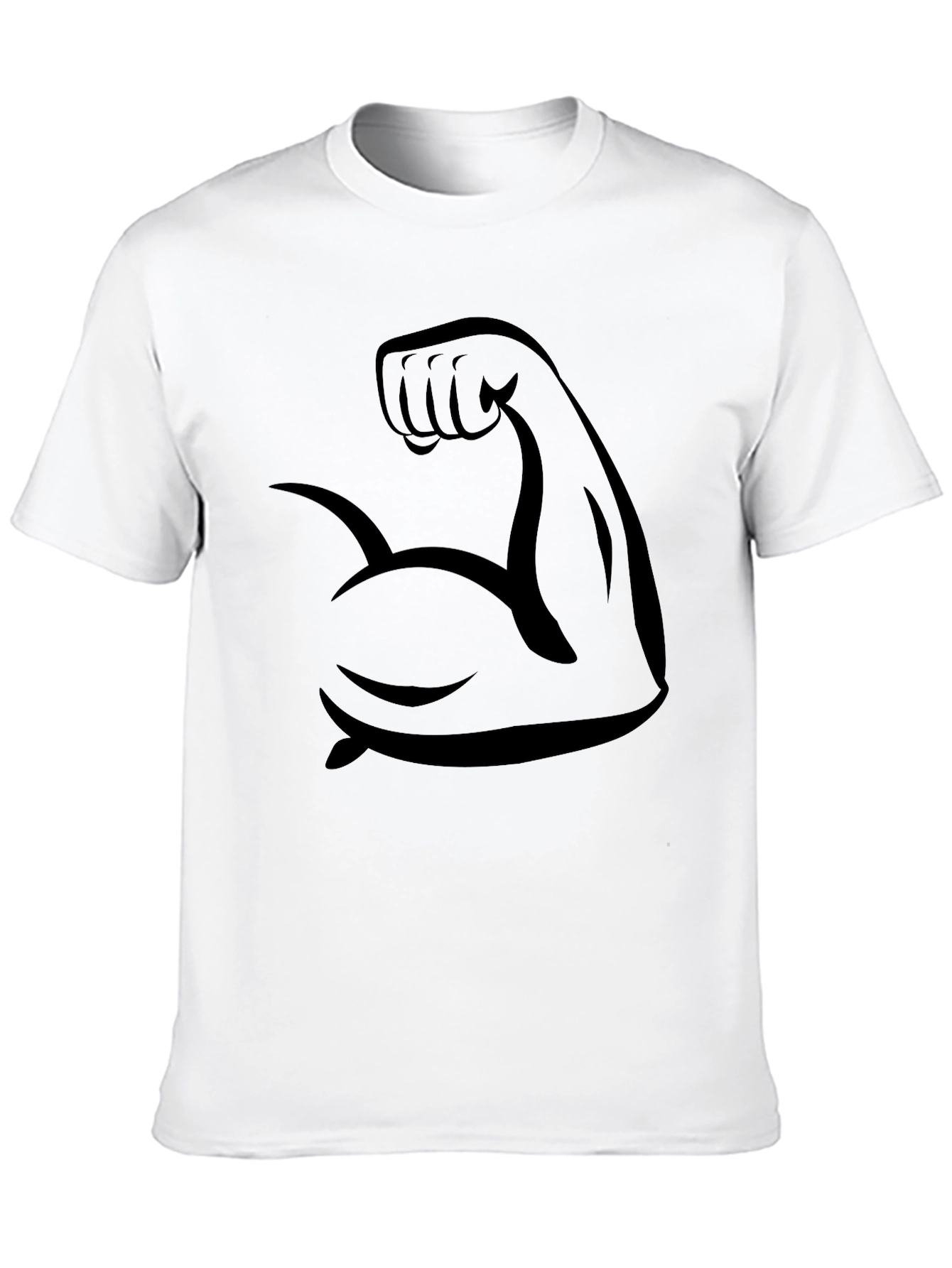 Muscle Arm Graphic Black T-Shirt