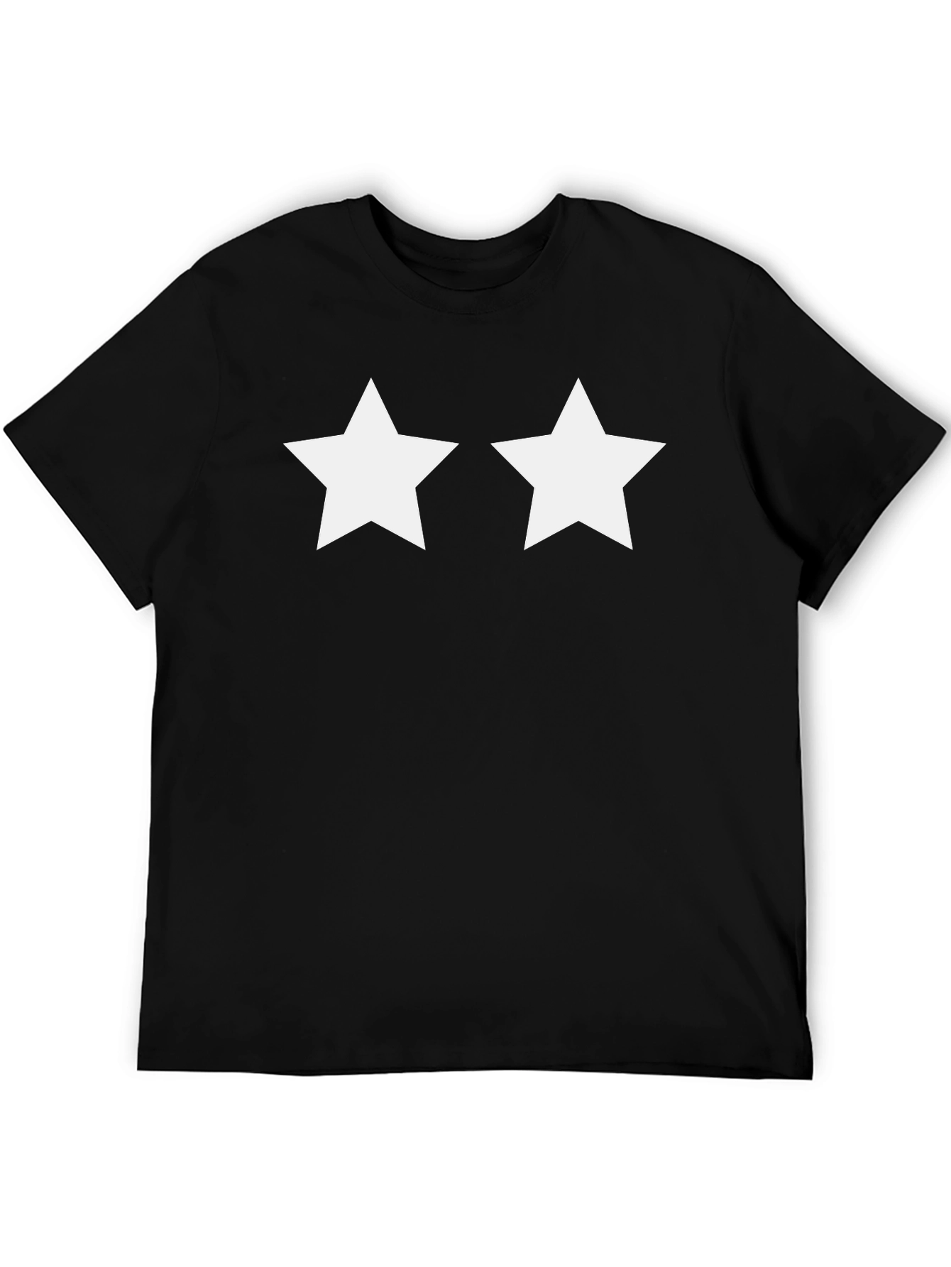 Black T-Shirt with White Stars
