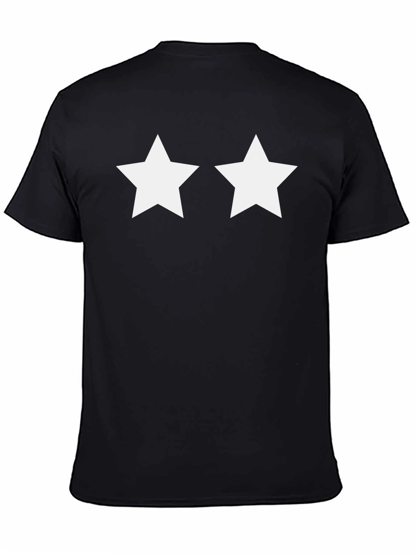 Black T-Shirt with White Stars