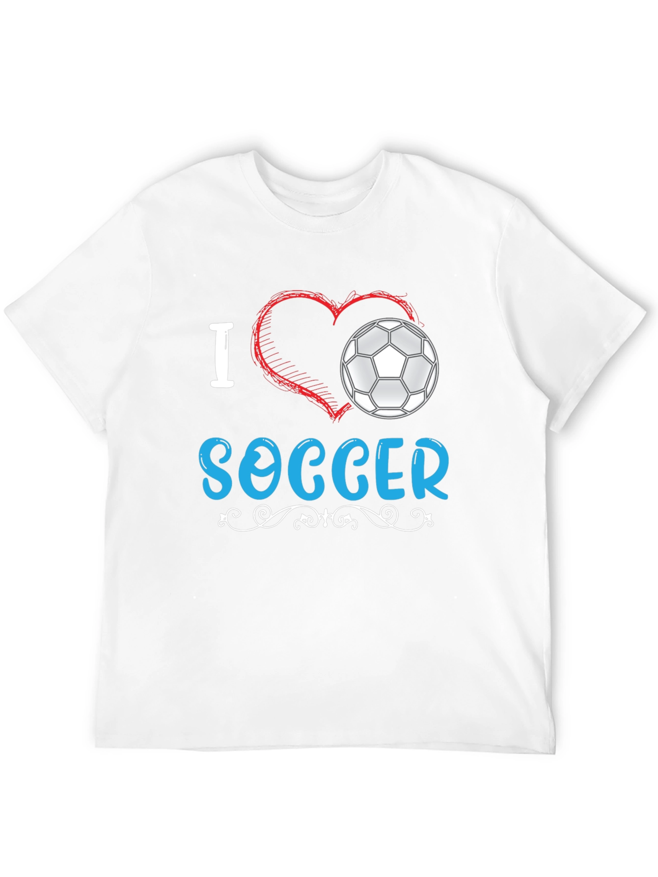 I Love Soccer Graphic Tee - Black Cotton T-Shirt