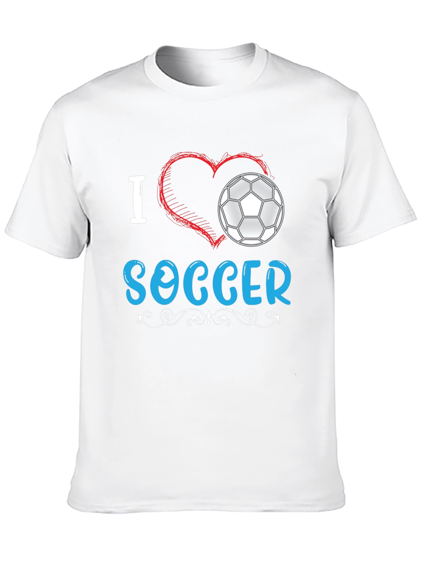 I Love Soccer Graphic Tee - Black Cotton T-Shirt