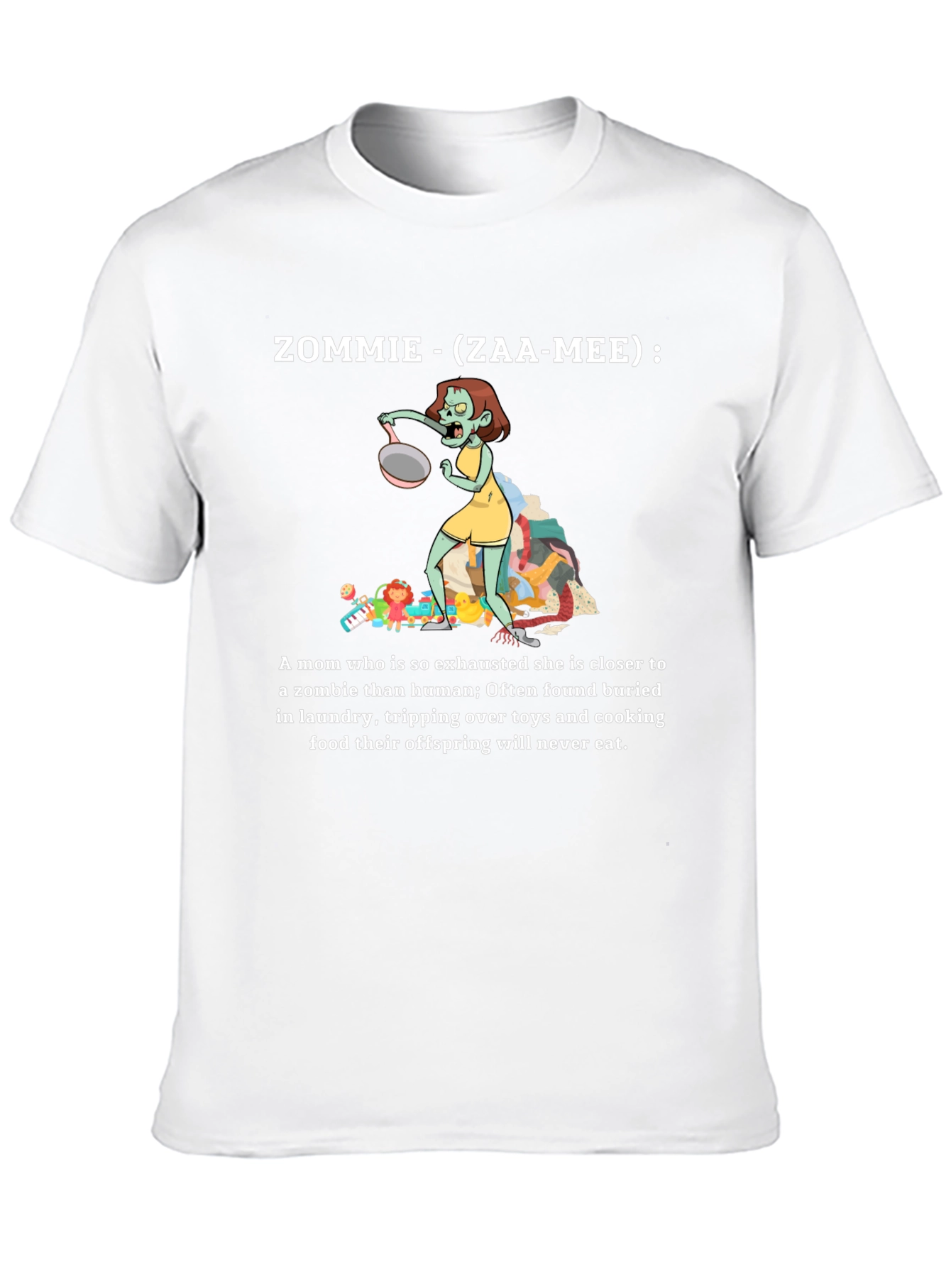 Zommie Funny Mom T-Shirt Exhausted Zombie