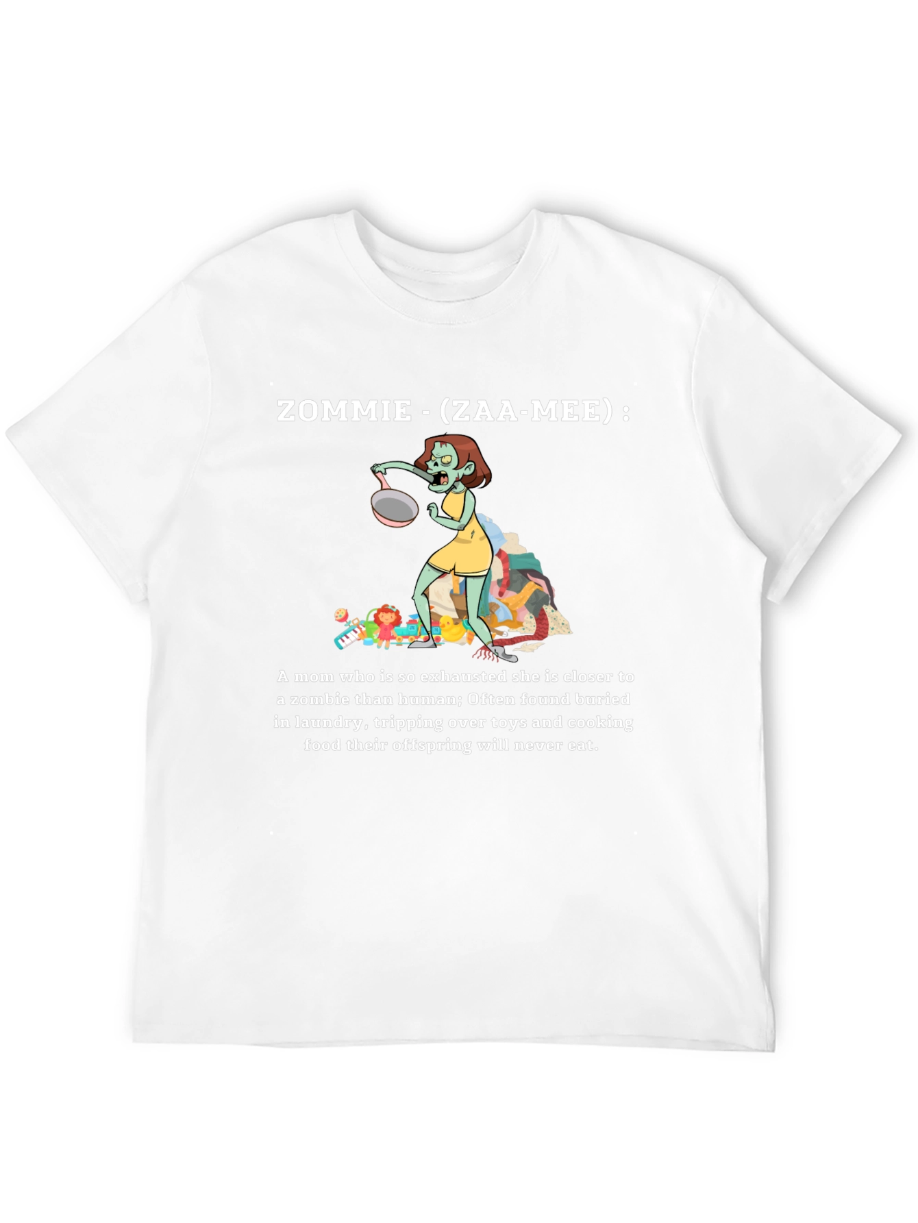 Zommie Funny Mom T-Shirt Exhausted Zombie