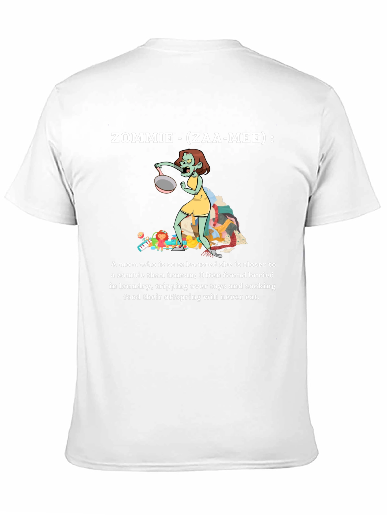 Zommie Funny Mom T-Shirt Exhausted Zombie