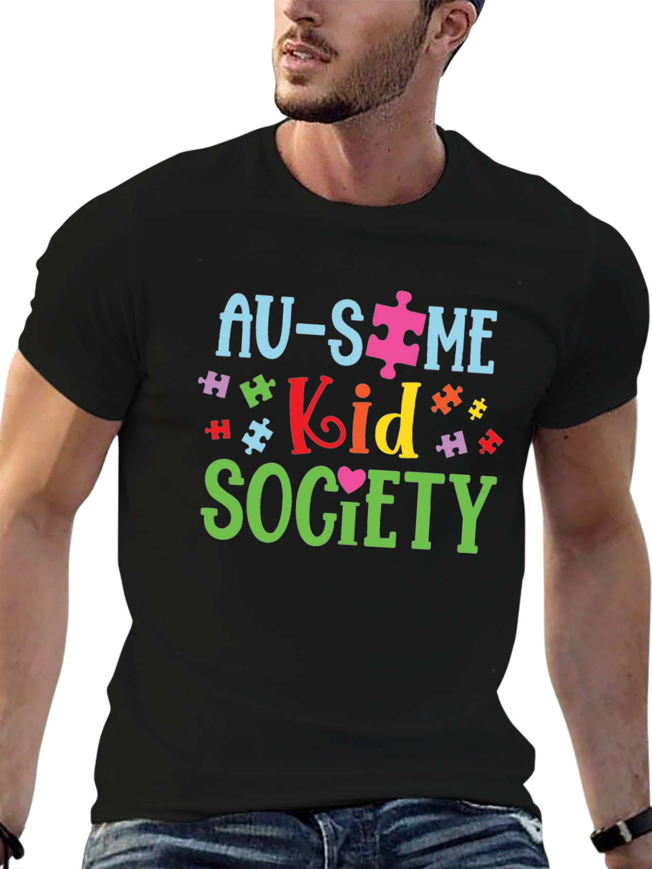 Autism Awareness Graphic T-Shirt - Au-Some Kid Society Tee