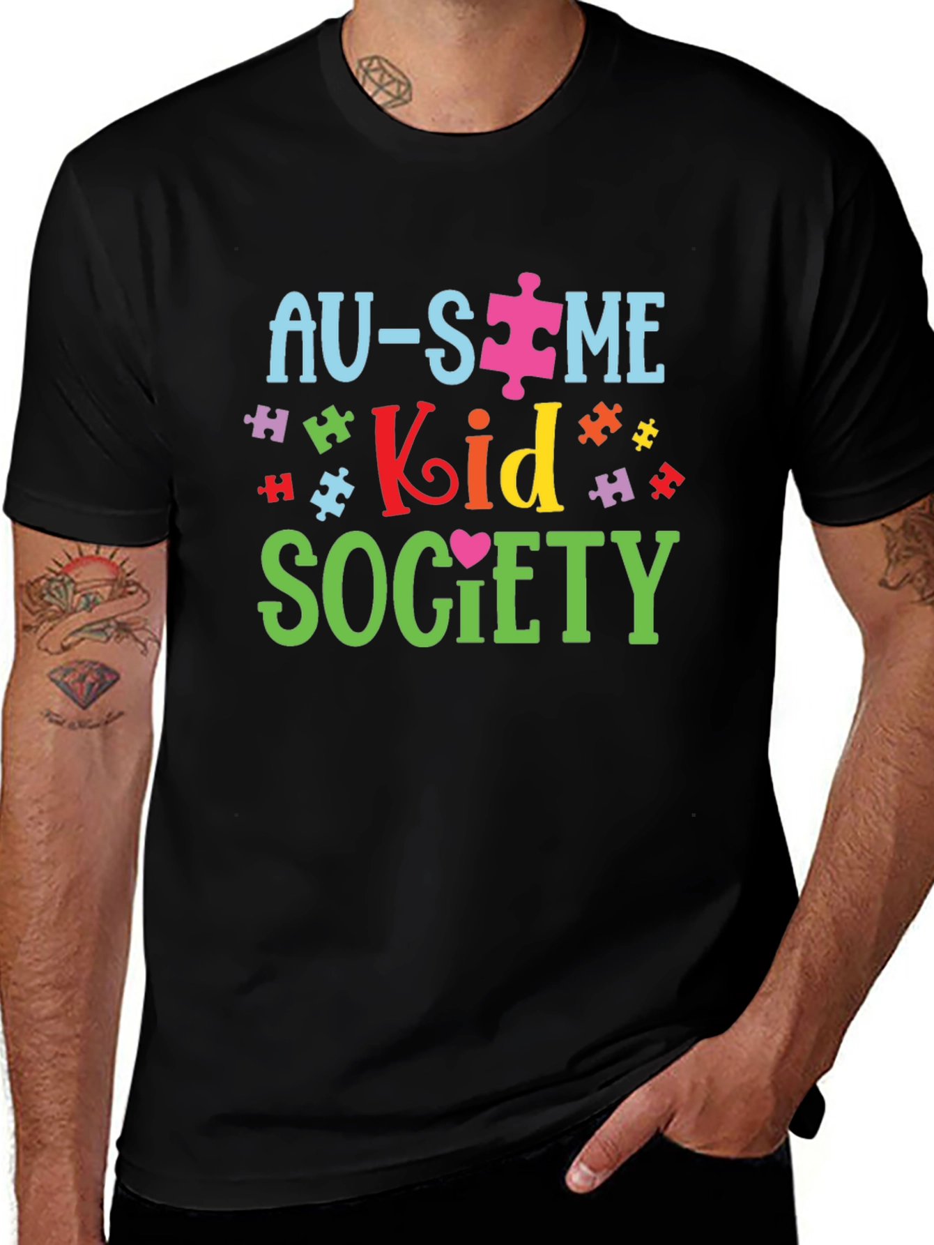 Autism Awareness Graphic T-Shirt - Au-Some Kid Society Tee