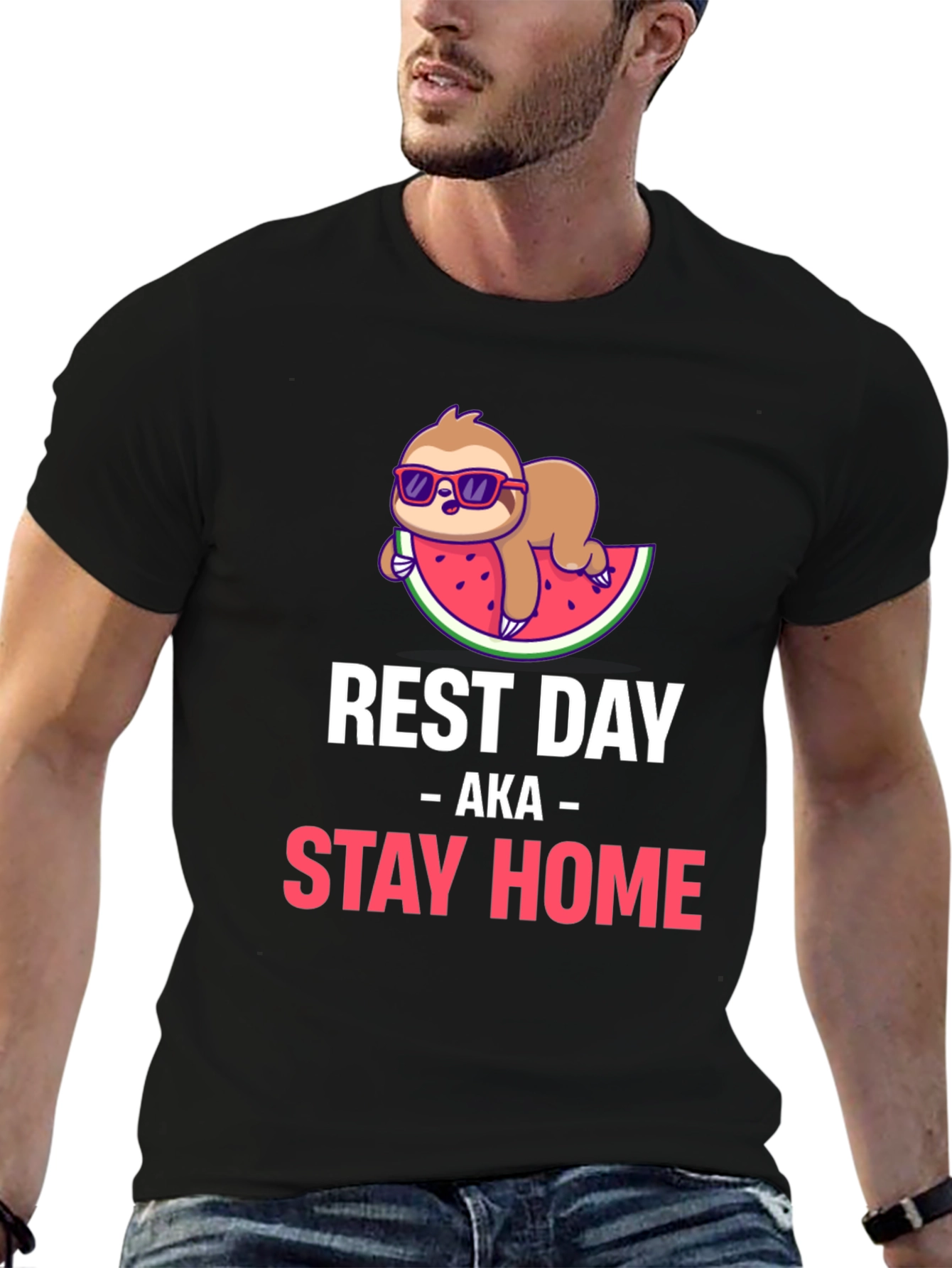 Rest Day Sloth T-Shirt - Stay Home & Relax!