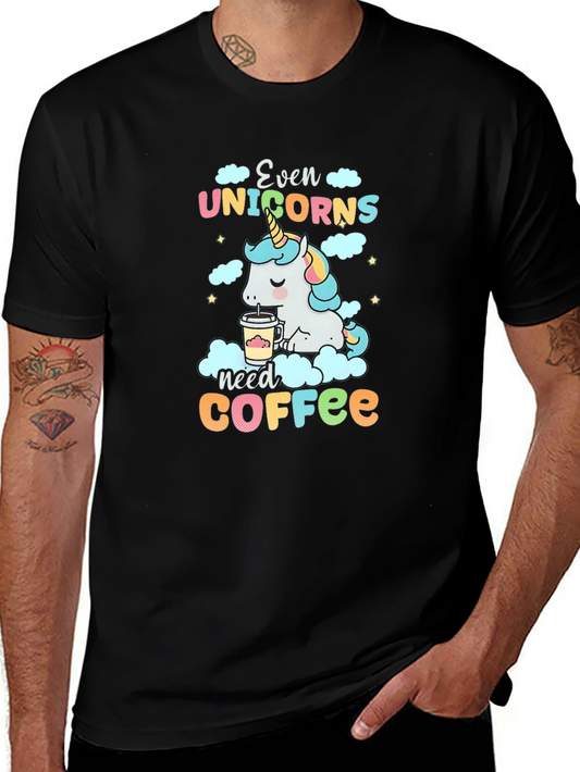 Unicorn Coffee T-Shirt - Whimsical Graphic Tee
