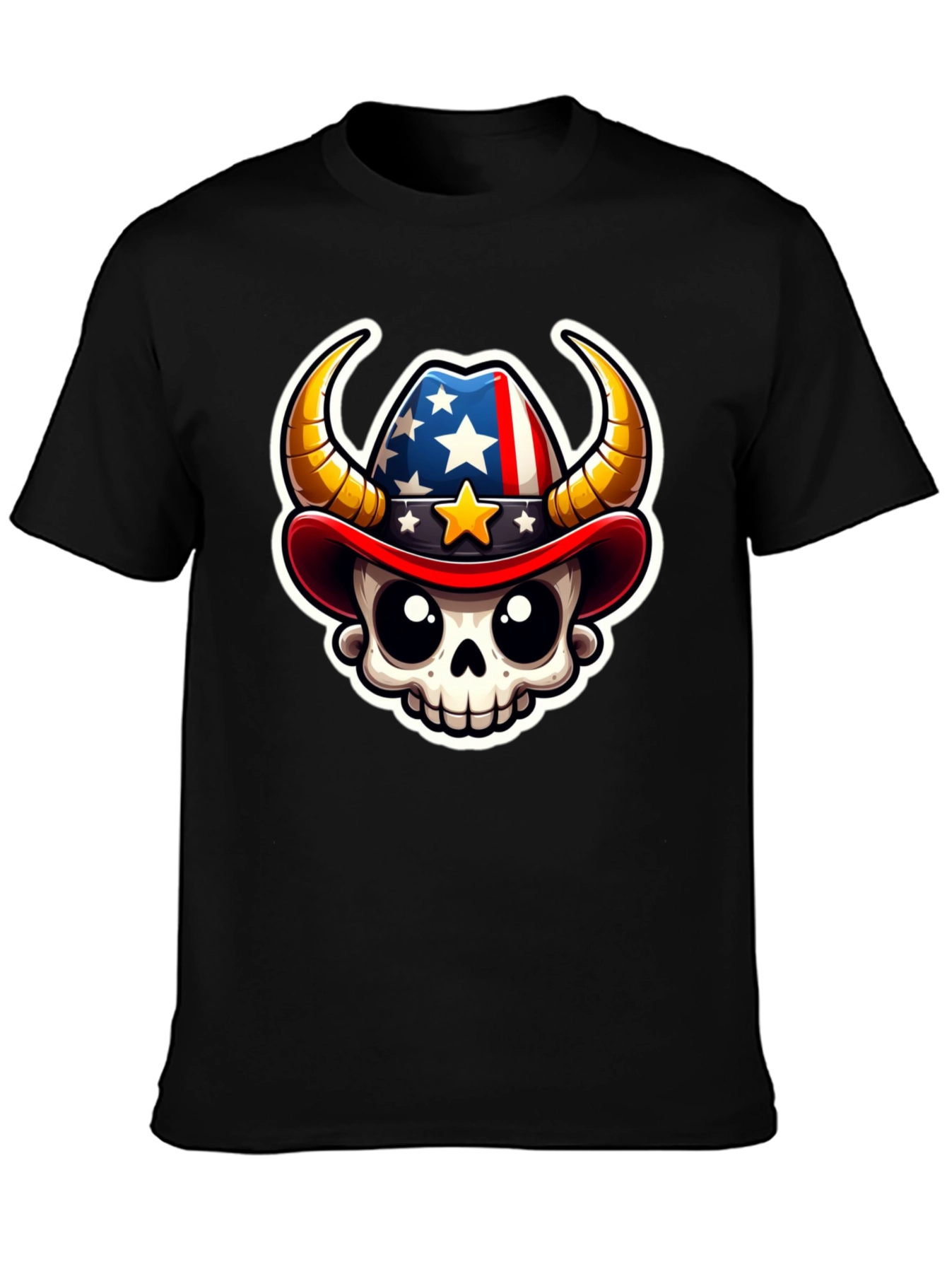 Patriotic Cowboy Skull T-Shirt