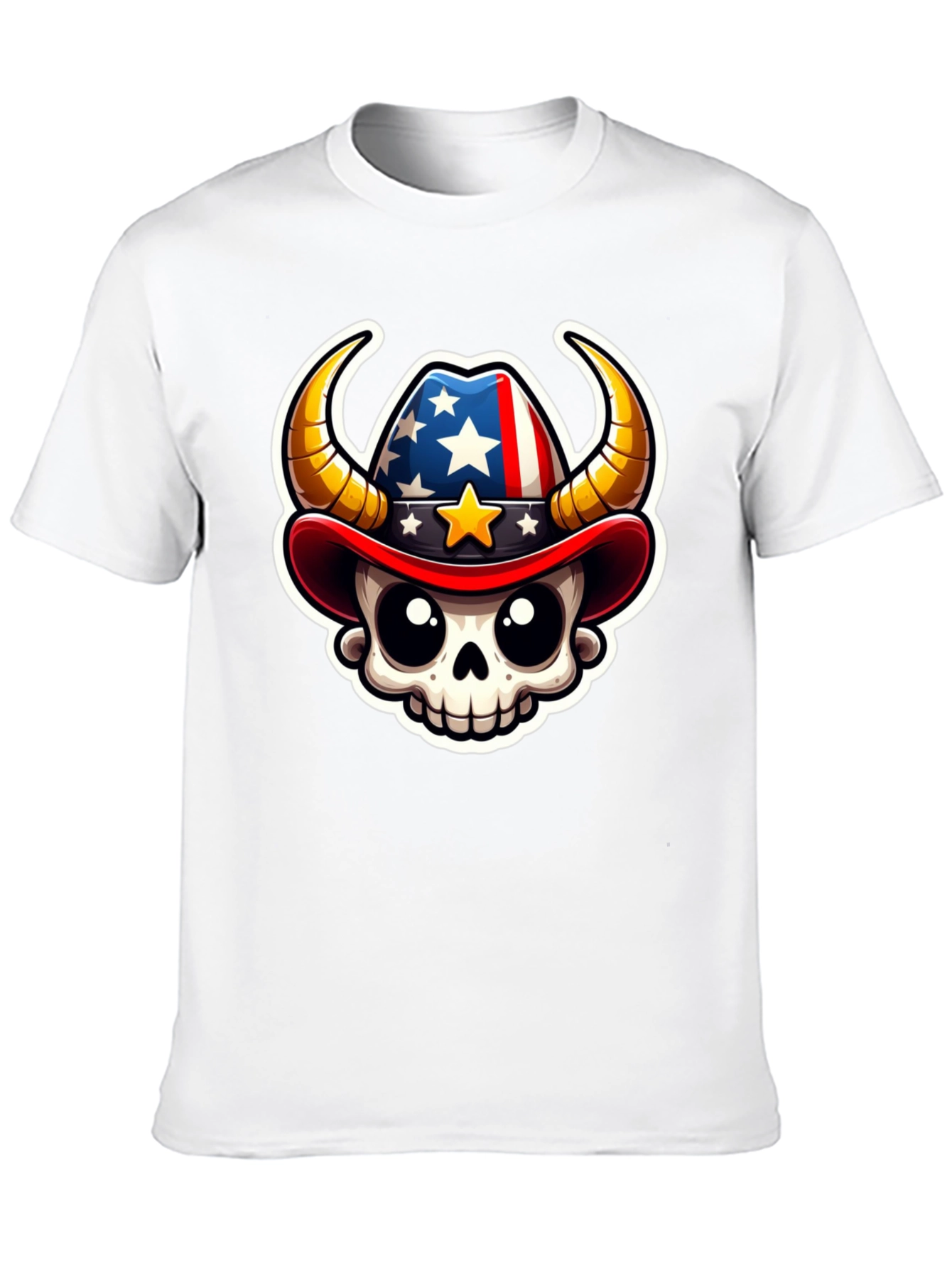 Patriotic Cowboy Skull T-Shirt