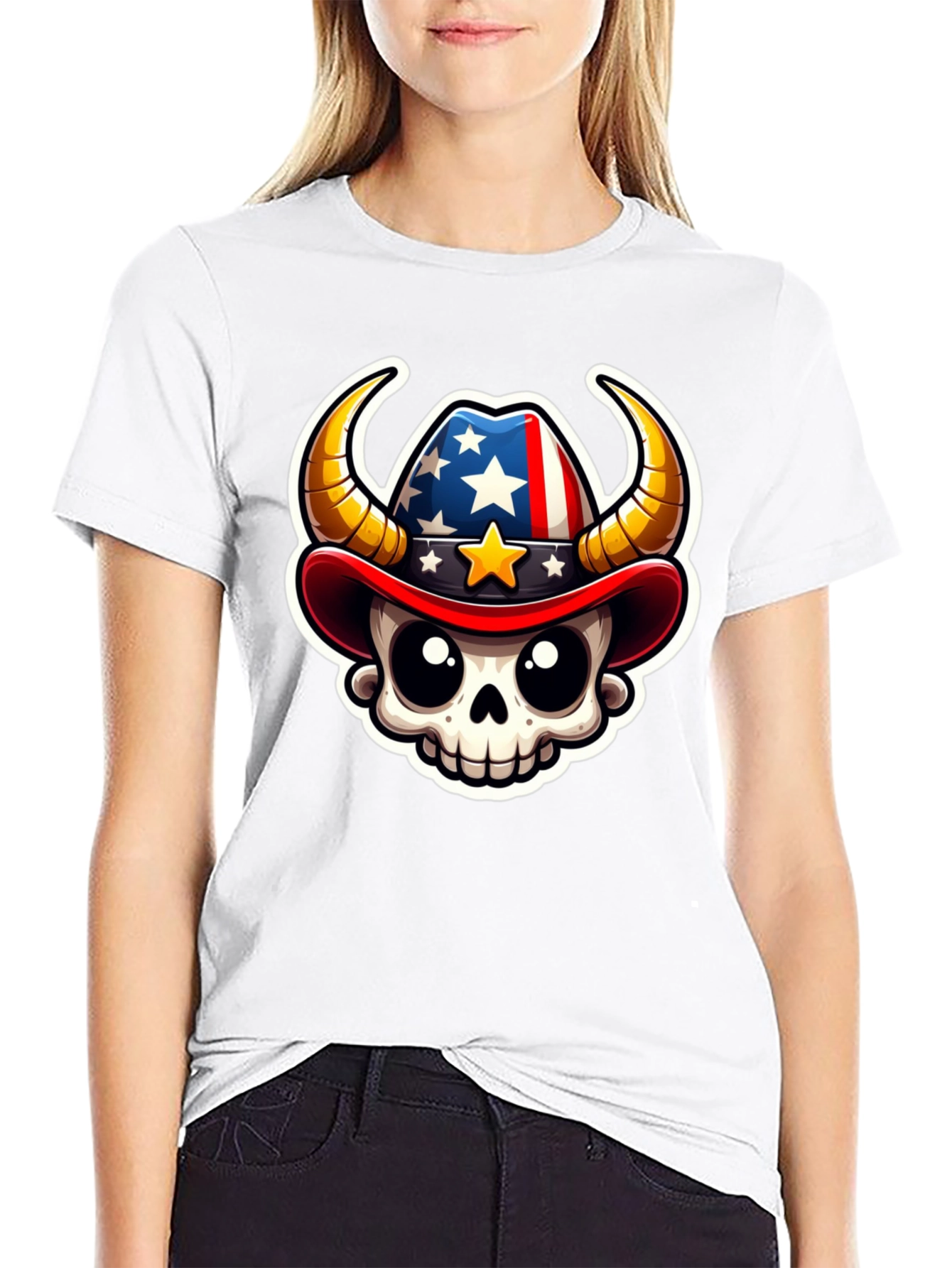 Patriotic Cowboy Skull T-Shirt