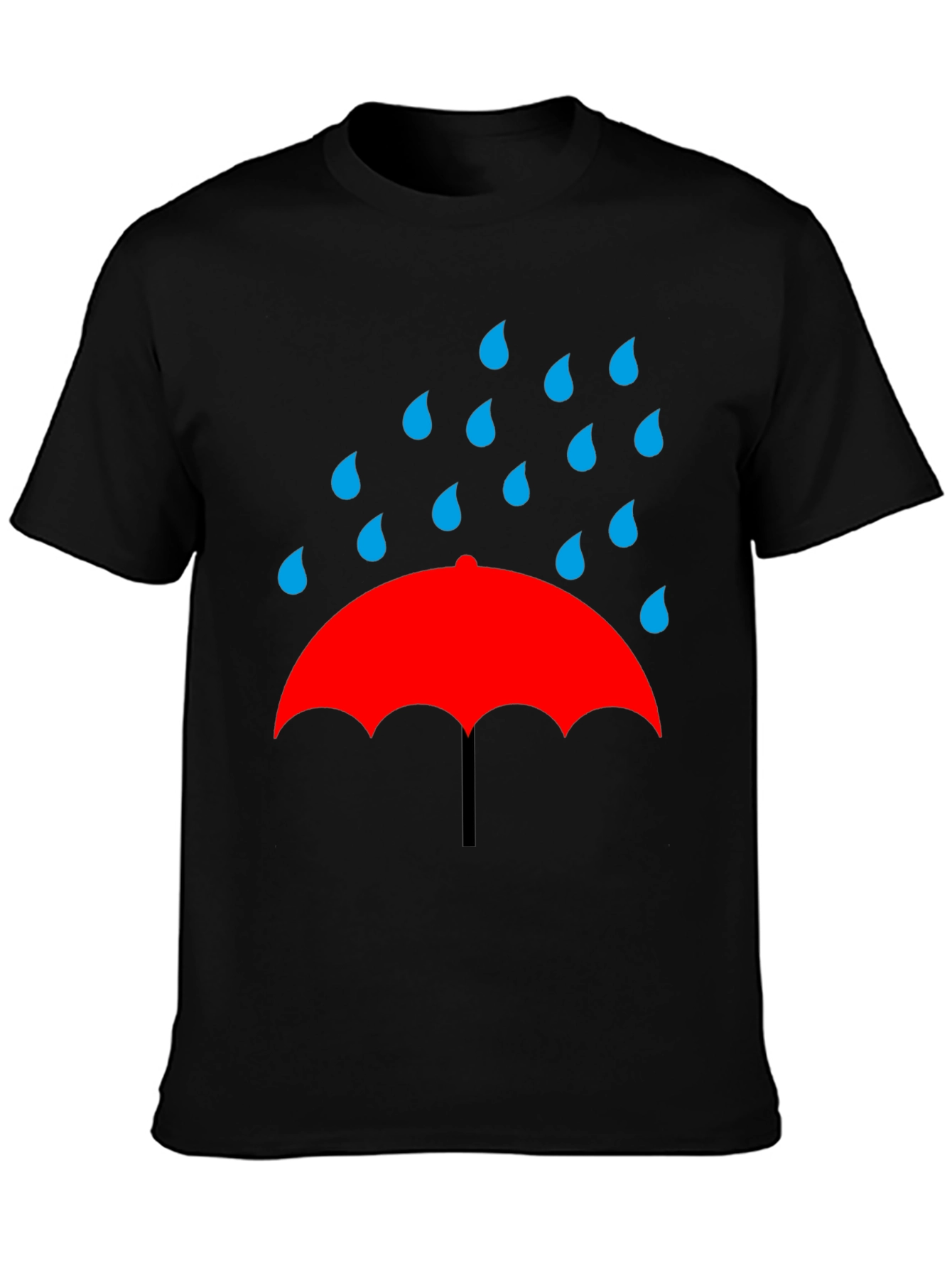 Rainy Day Umbrella Graphic Tee - Black T-Shirt