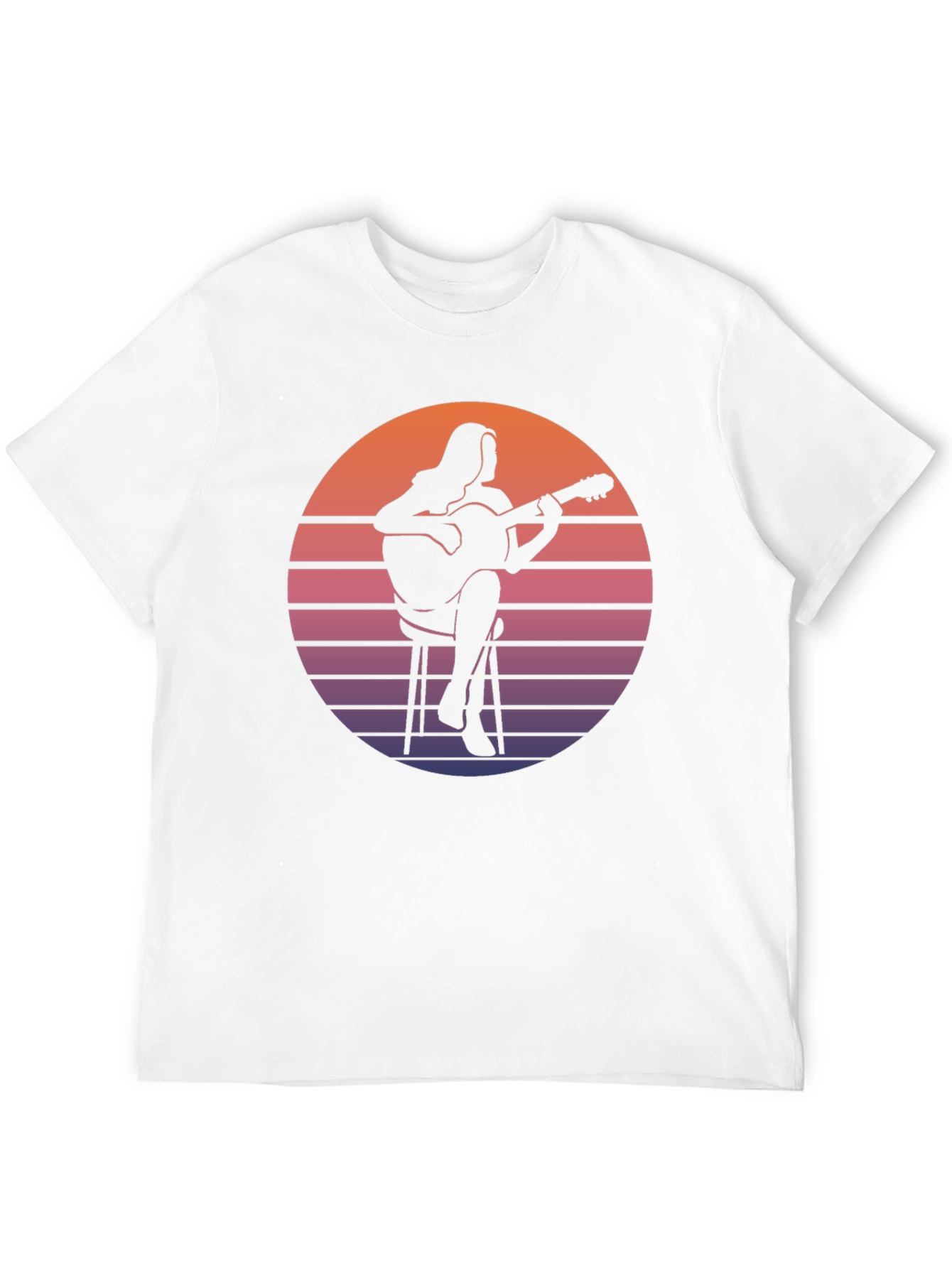 Retro Guitarist Graphic Tee - Sunset Vibes!