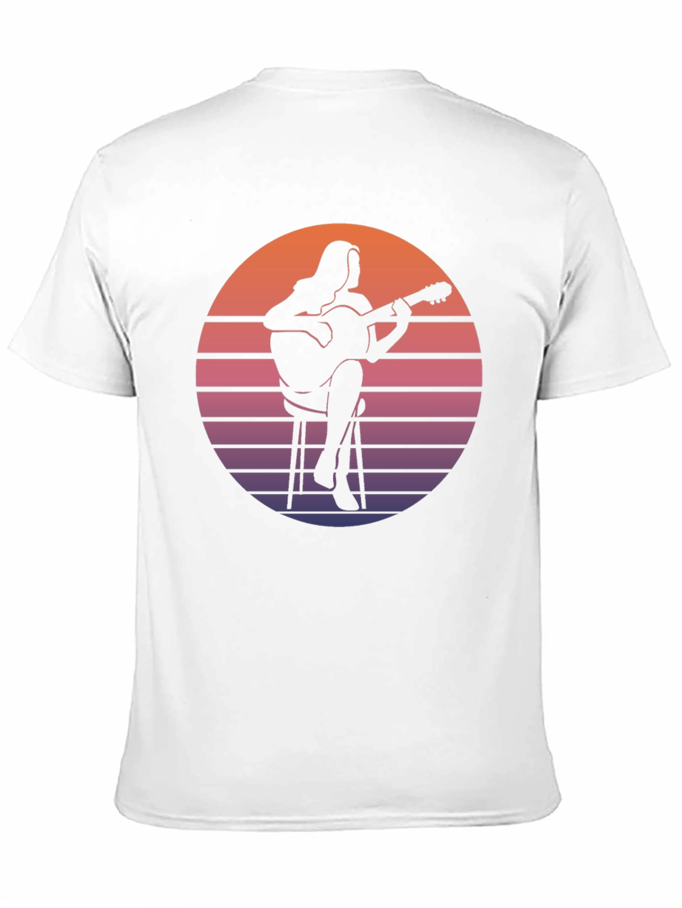 Retro Guitarist Graphic Tee - Sunset Vibes!