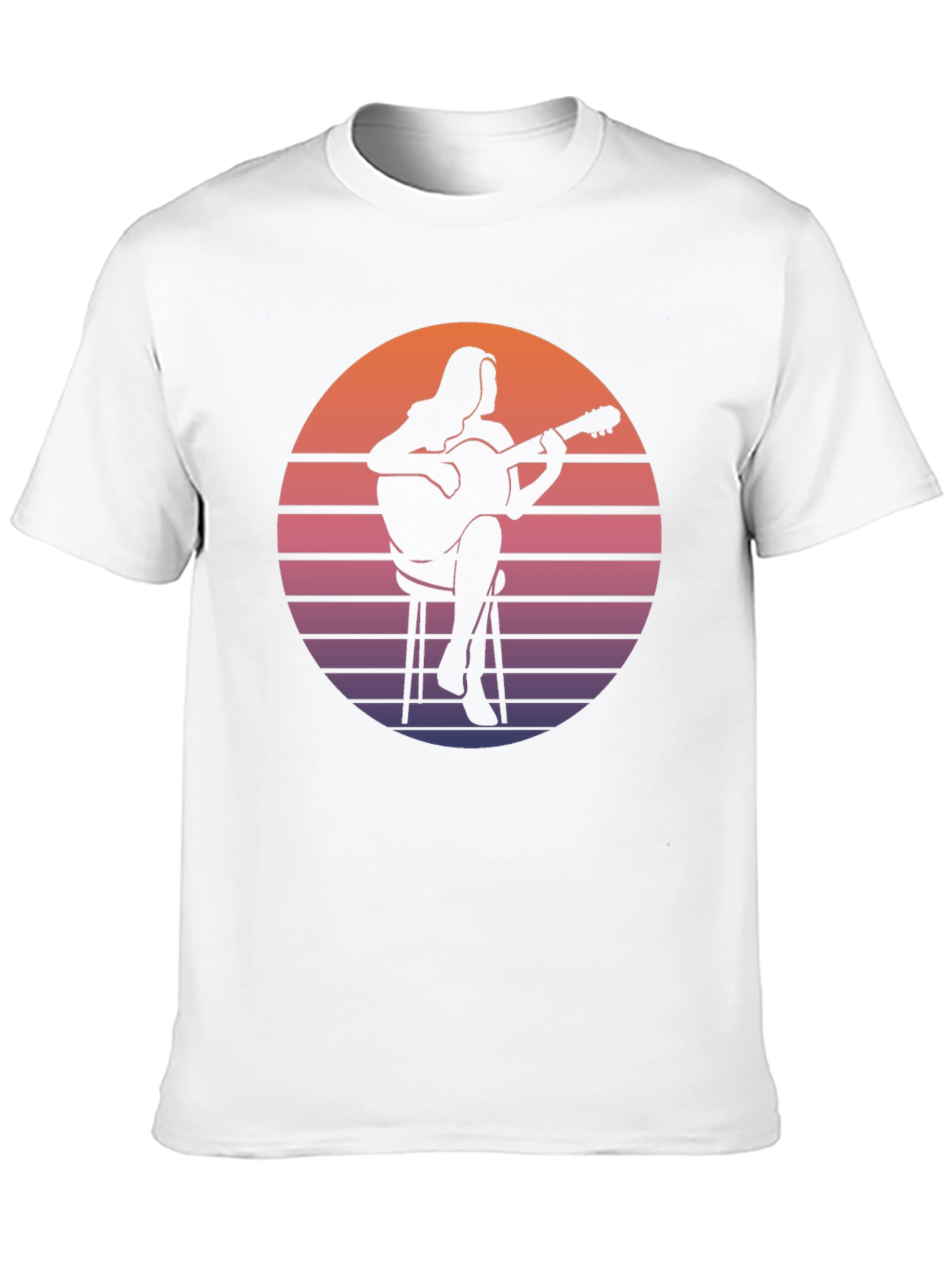 Retro Guitarist Graphic Tee - Sunset Vibes!