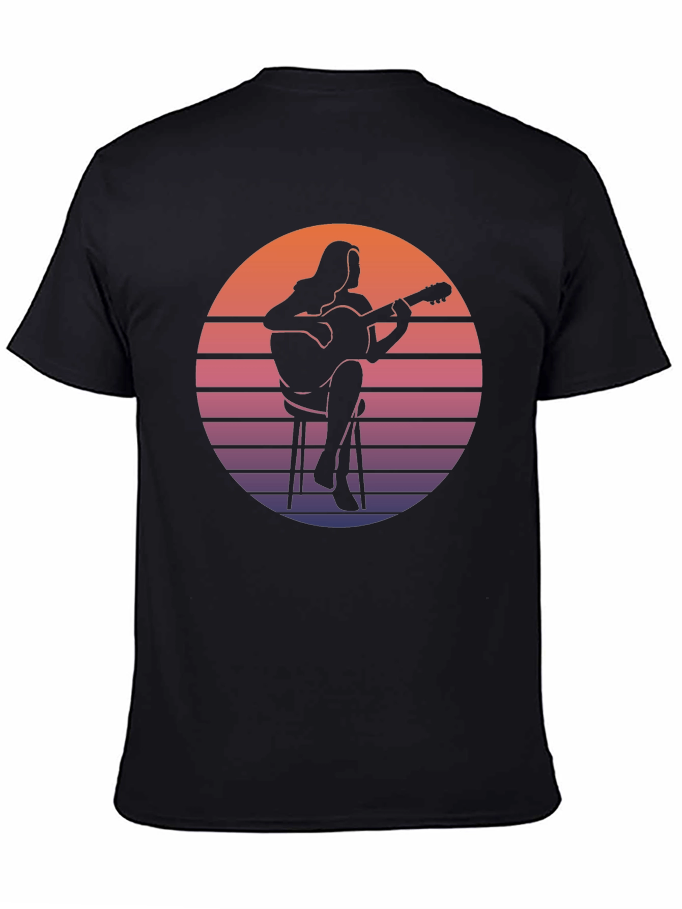 Retro Guitarist Graphic Tee - Sunset Vibes!