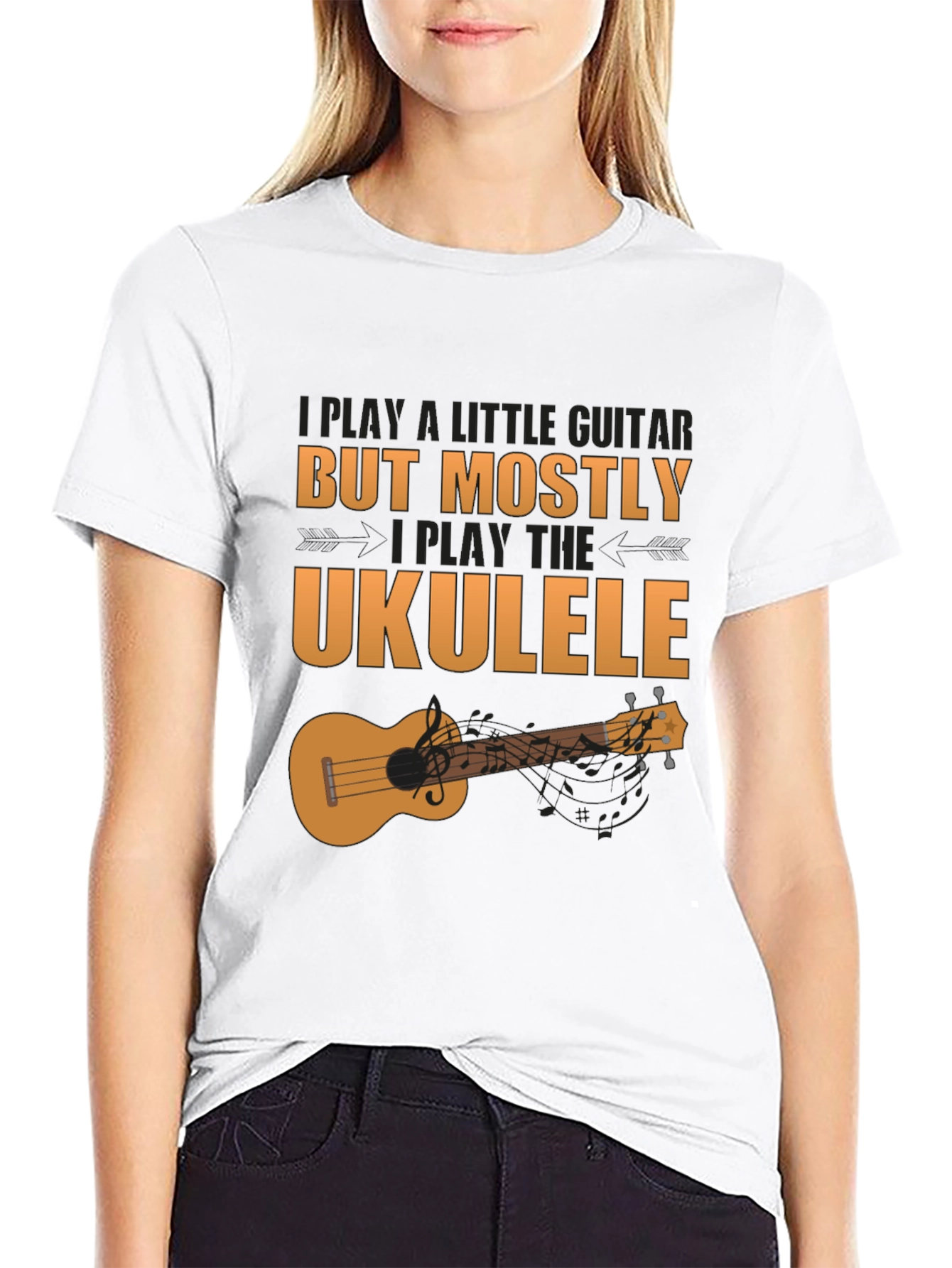Ukulele Player Graphic Tee - Music Lover Shirt