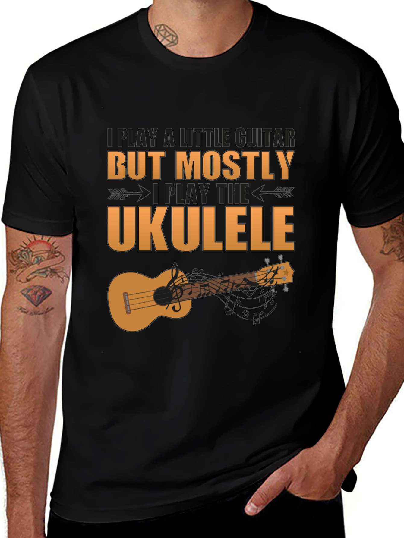 Ukulele Player Graphic Tee - Music Lover Shirt