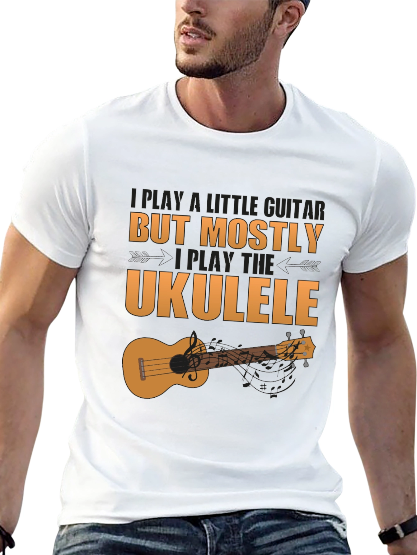 Ukulele Player Graphic Tee - Music Lover Shirt