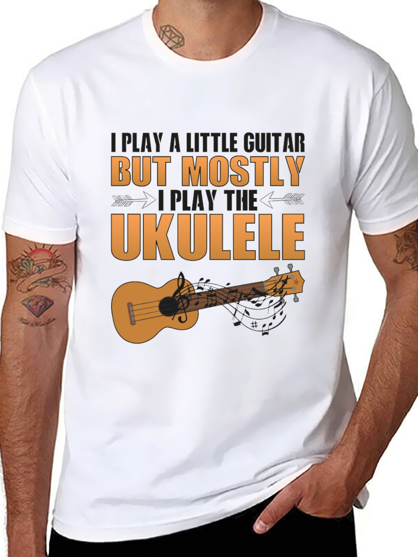 Ukulele Player Graphic Tee - Music Lover Shirt