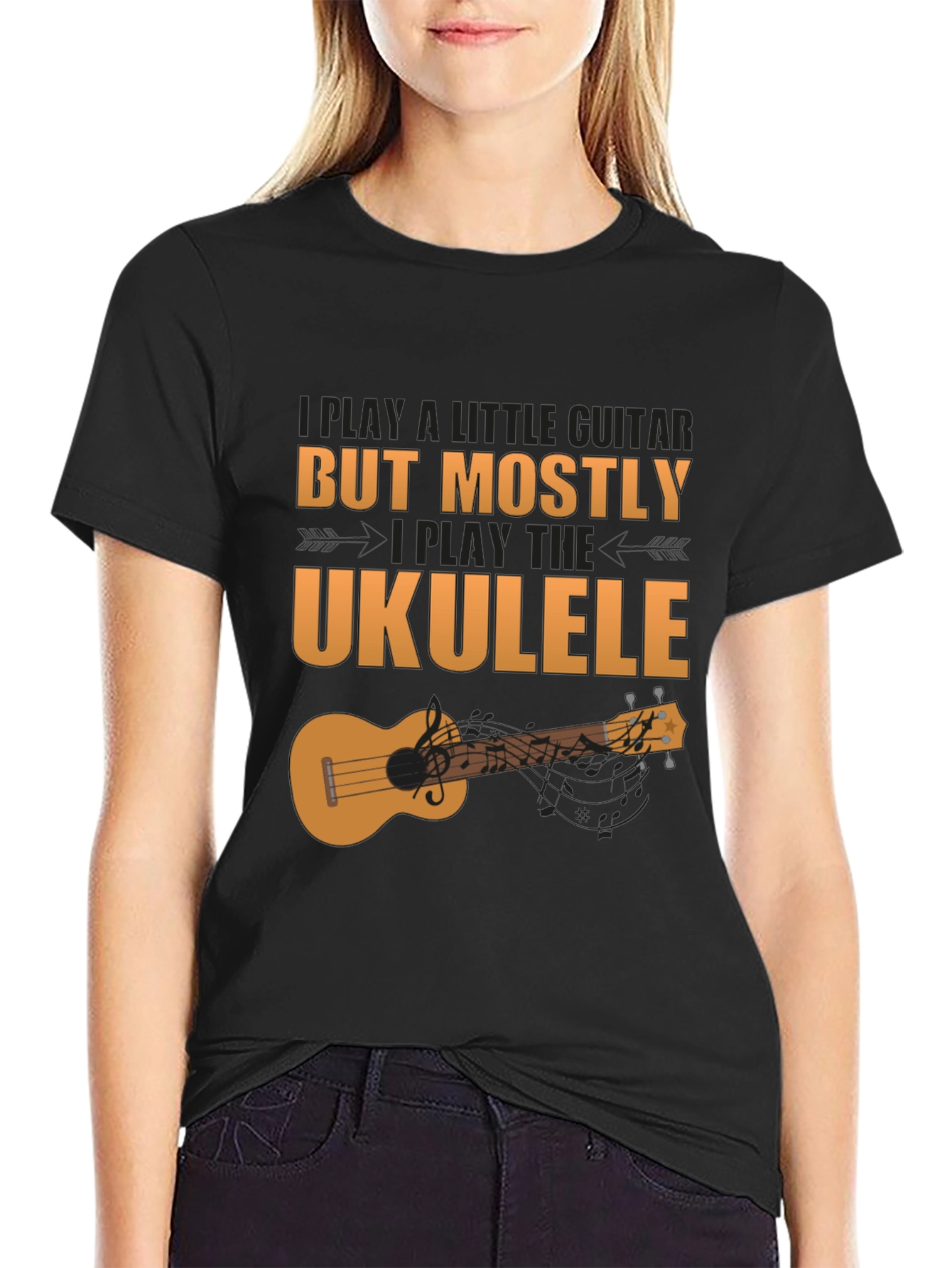 Ukulele Player Graphic Tee - Music Lover Shirt