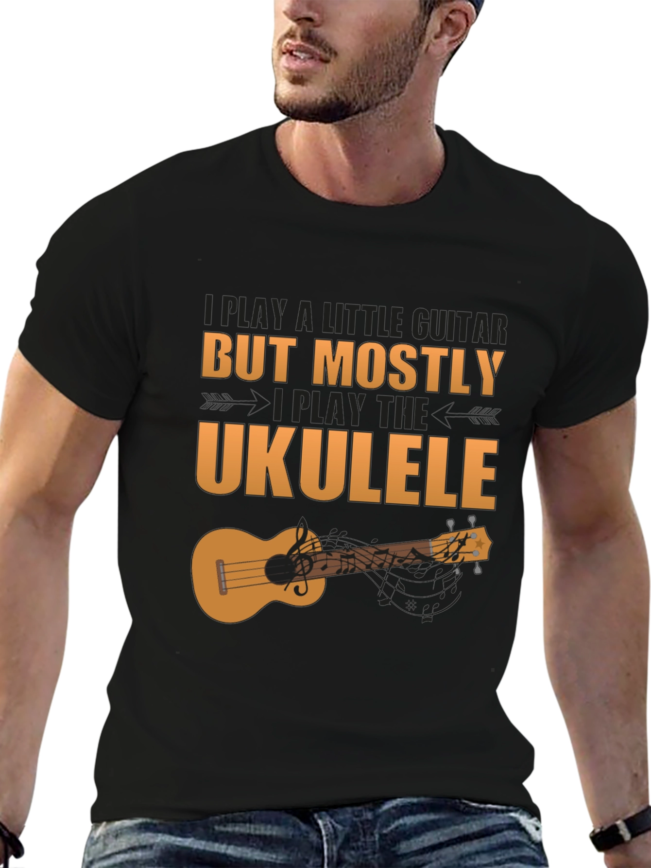 Ukulele Player Graphic Tee - Music Lover Shirt