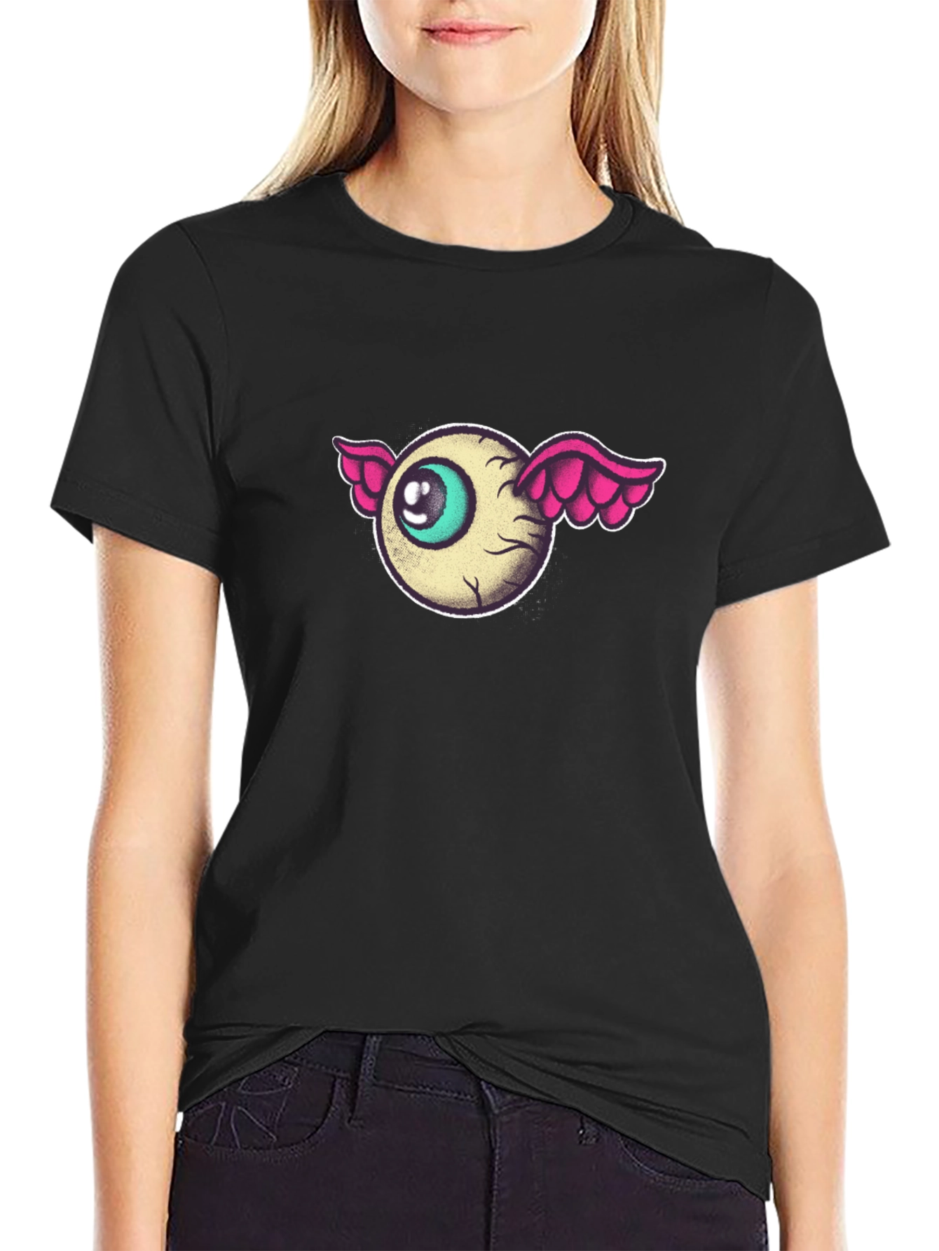 Eye With Wings Graphic Black T-Shirt