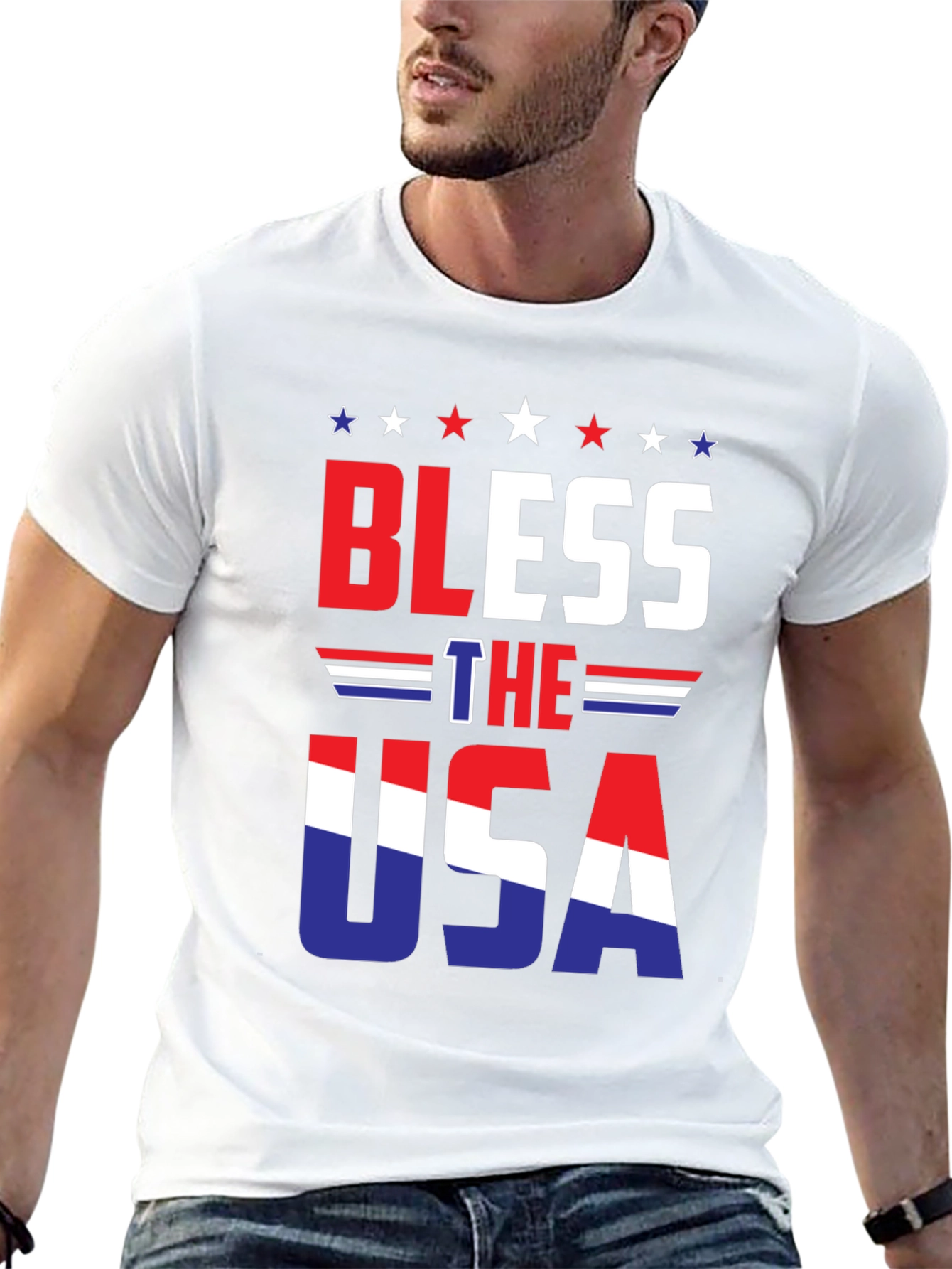 Bless the USA Graphic Patriotic T-Shirt
