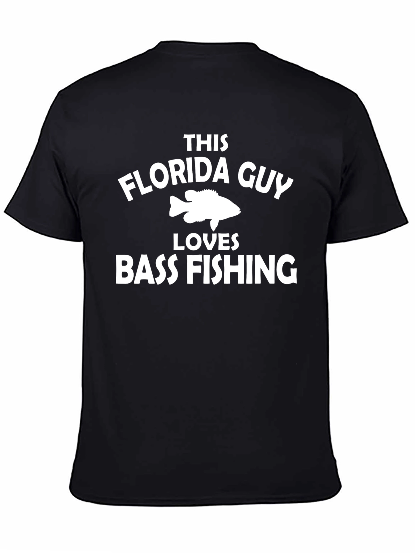 Florida Guy Bass Fishing Black Graphic Tee
