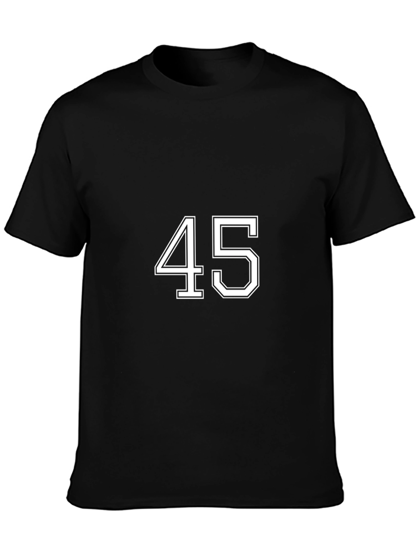 Black T-Shirt with White 45 Graphic