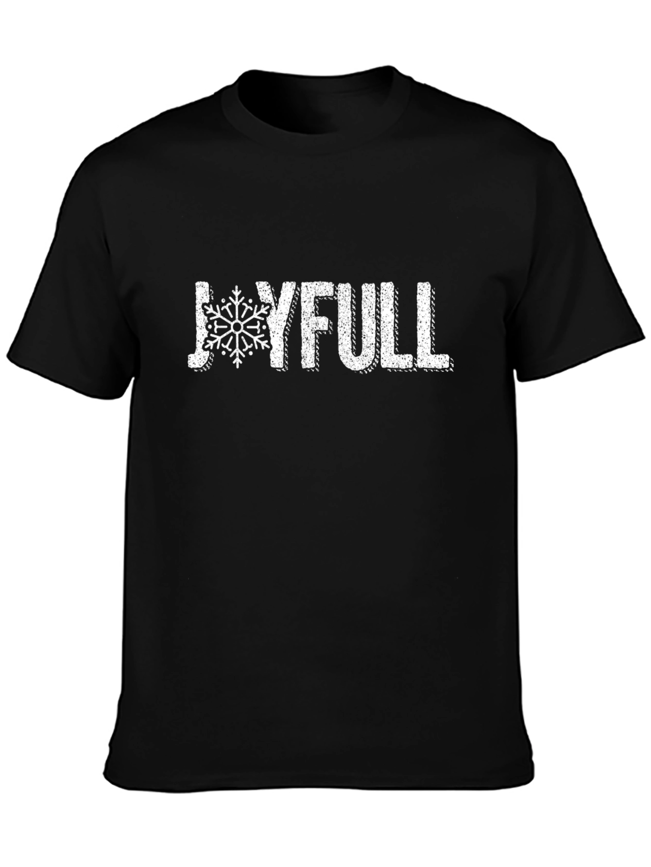 Joyfull Snowflake Graphic T-Shirt - Black