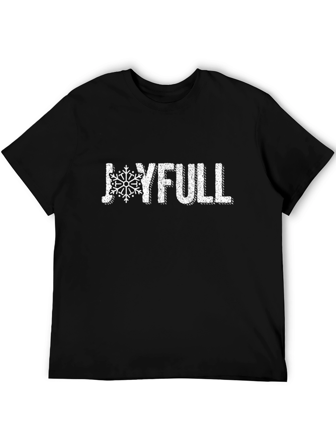 Joyfull Snowflake Graphic T-Shirt - Black