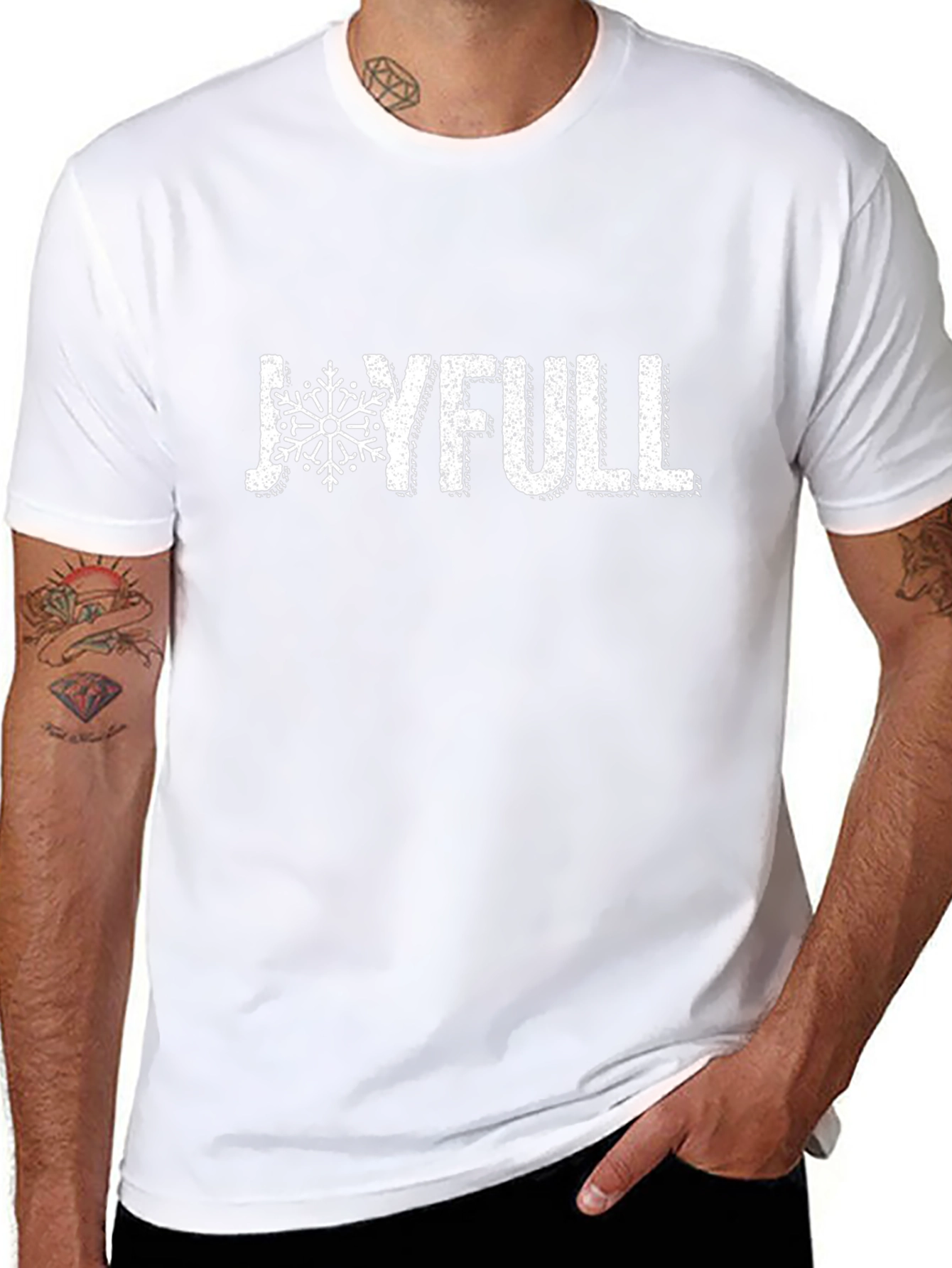 Joyfull Snowflake Graphic T-Shirt - Black