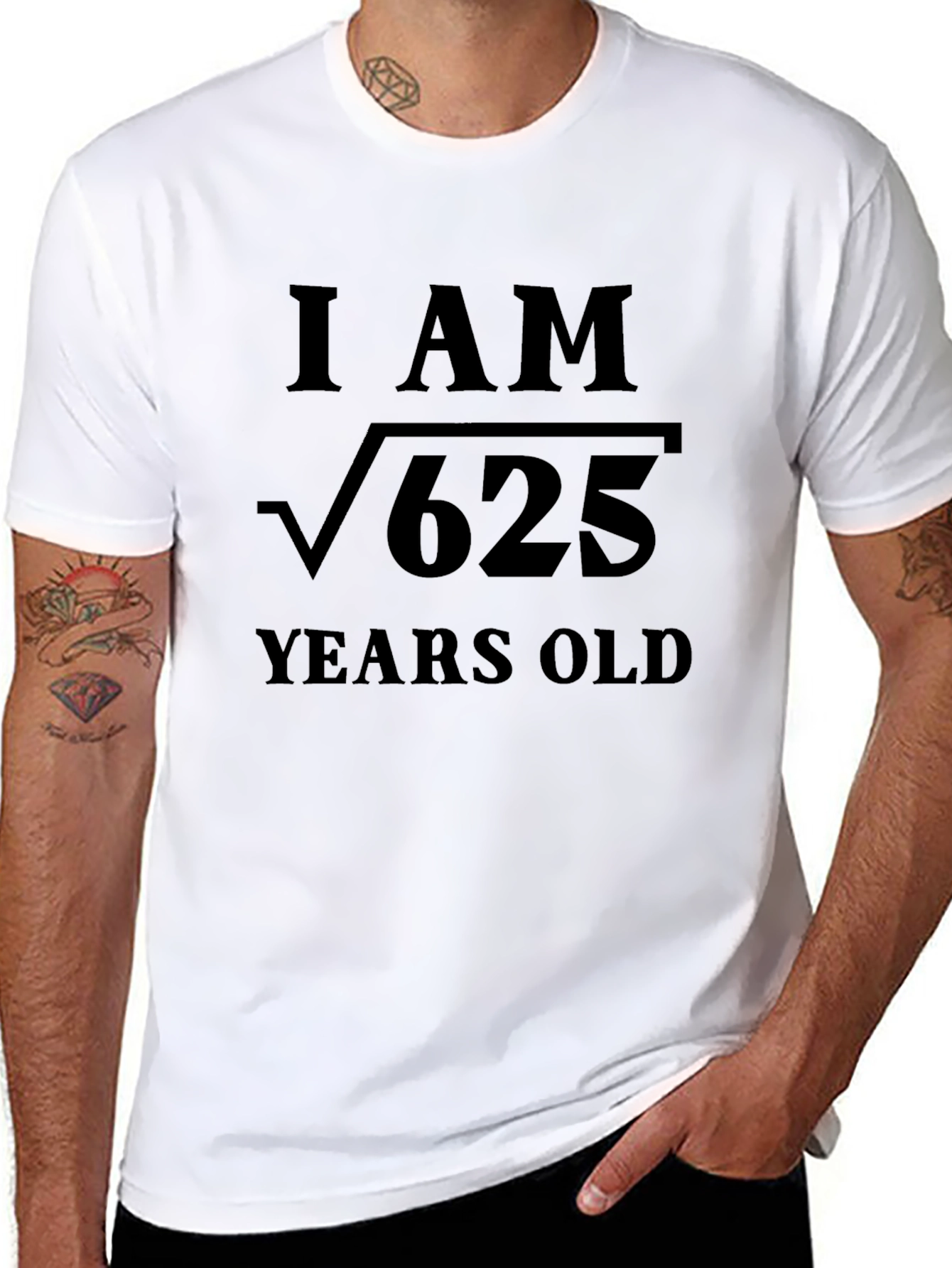 Funny Math Birthday T-Shirt I am √625 Years Old