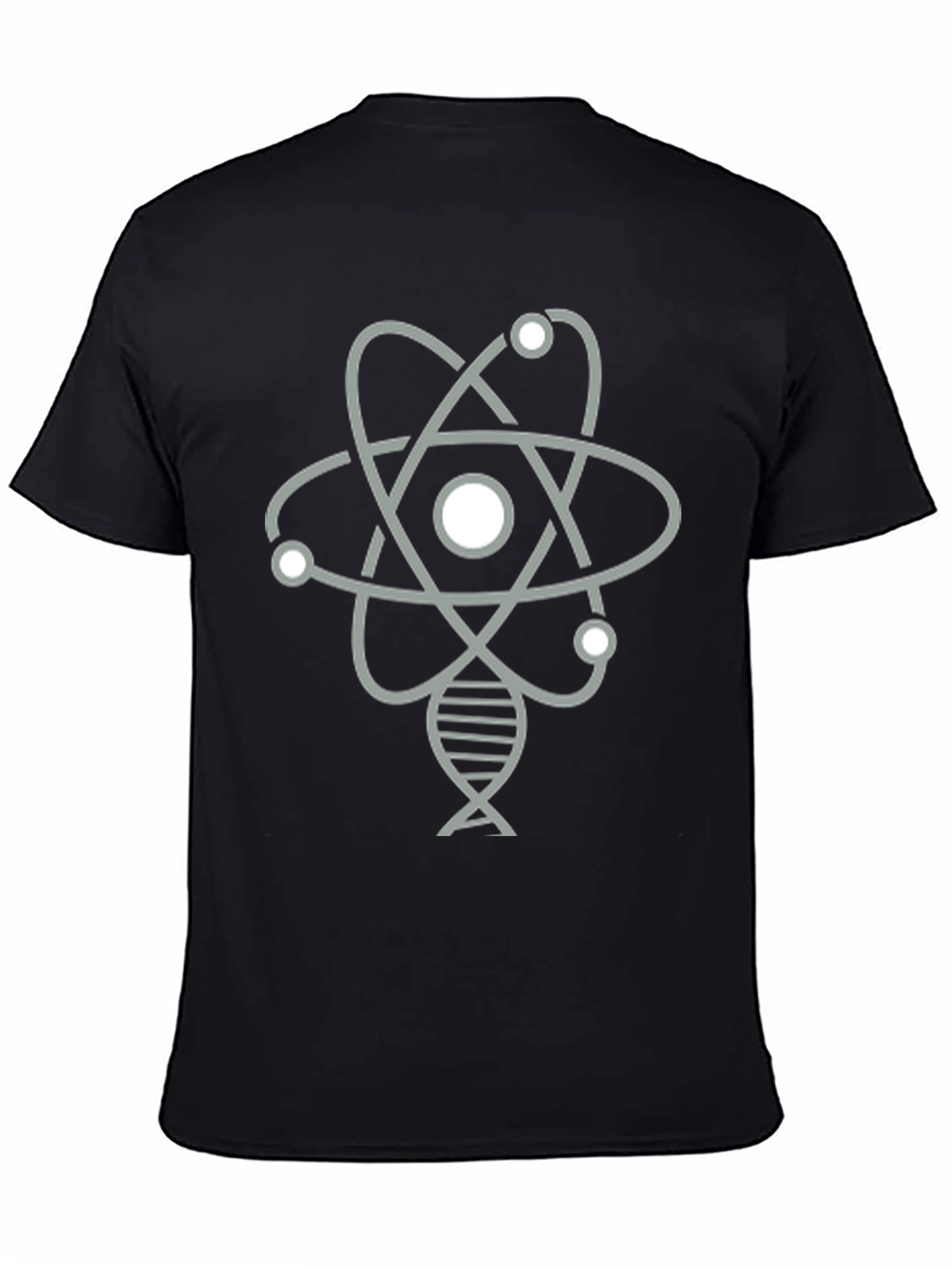 Science Atom & DNA Graphic T-Shirt - Black