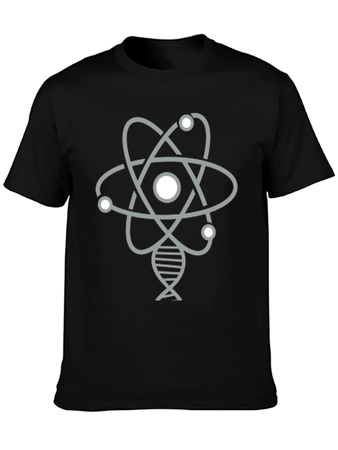 Science Atom & DNA Graphic T-Shirt - Black