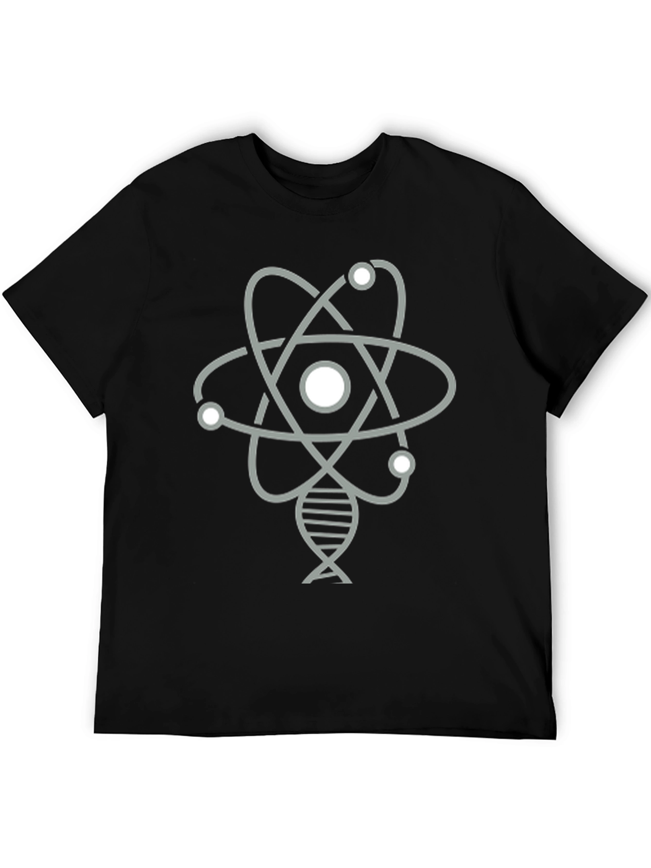 Science Atom & DNA Graphic T-Shirt - Black