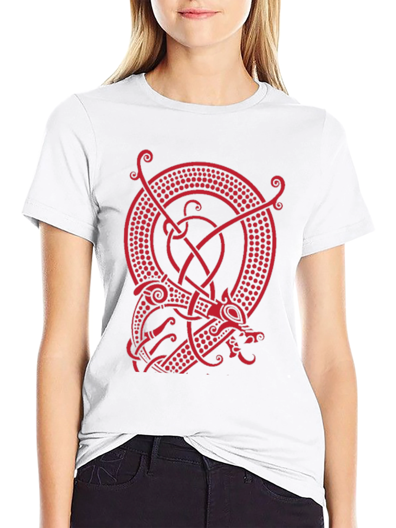 Viking Dragon Graphic Tee - Black Cotton Blend