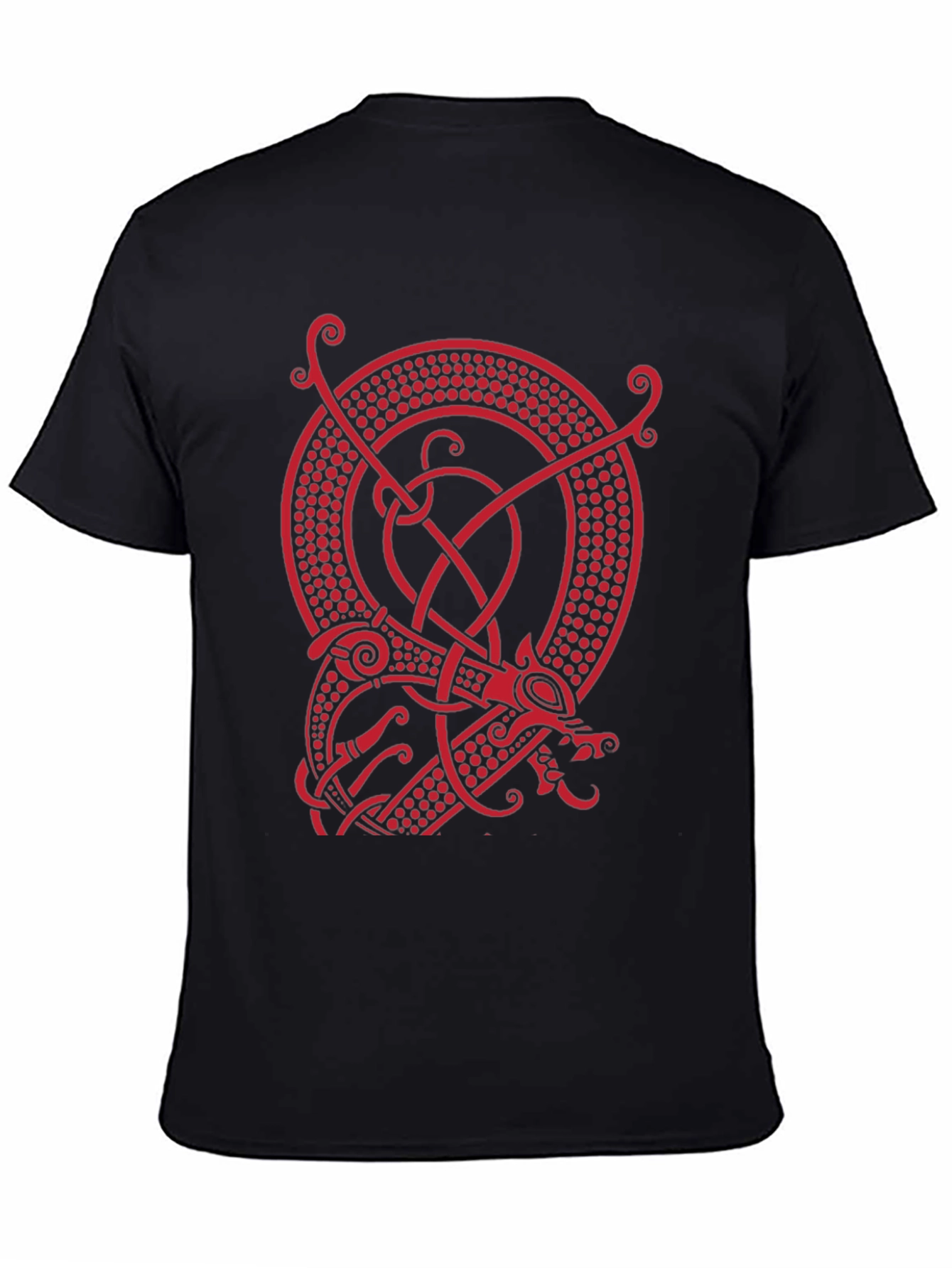 Viking Dragon Graphic Tee - Black Cotton Blend