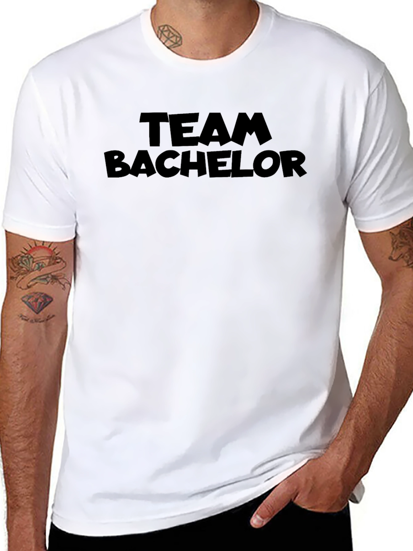 Team Bachelor Black Crew Neck T-Shirt